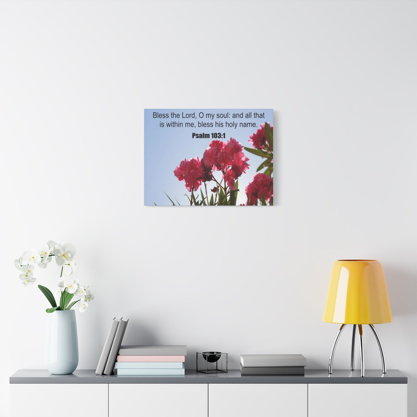 Scripture Canvas Bless The Lord Psalm 103:1 Christian Wall Art Print Ready to Hang-Express Your Love Gifts