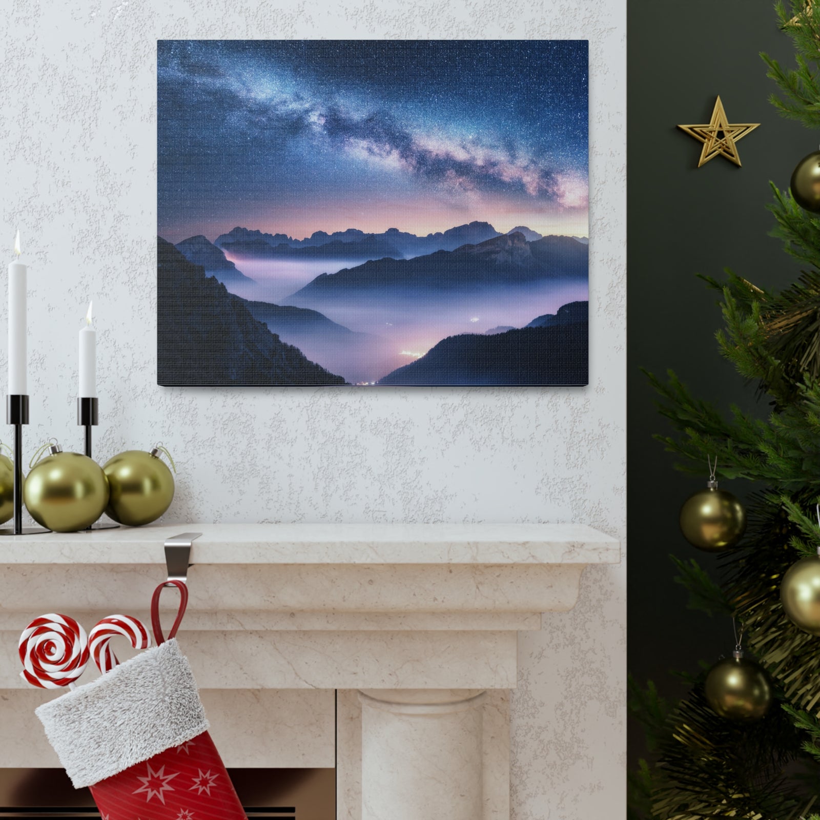 Nature Wilderness Night Sky Photography Canvas Wall Art for Home Decor Ready-to-Hang-Express Your Love Gifts