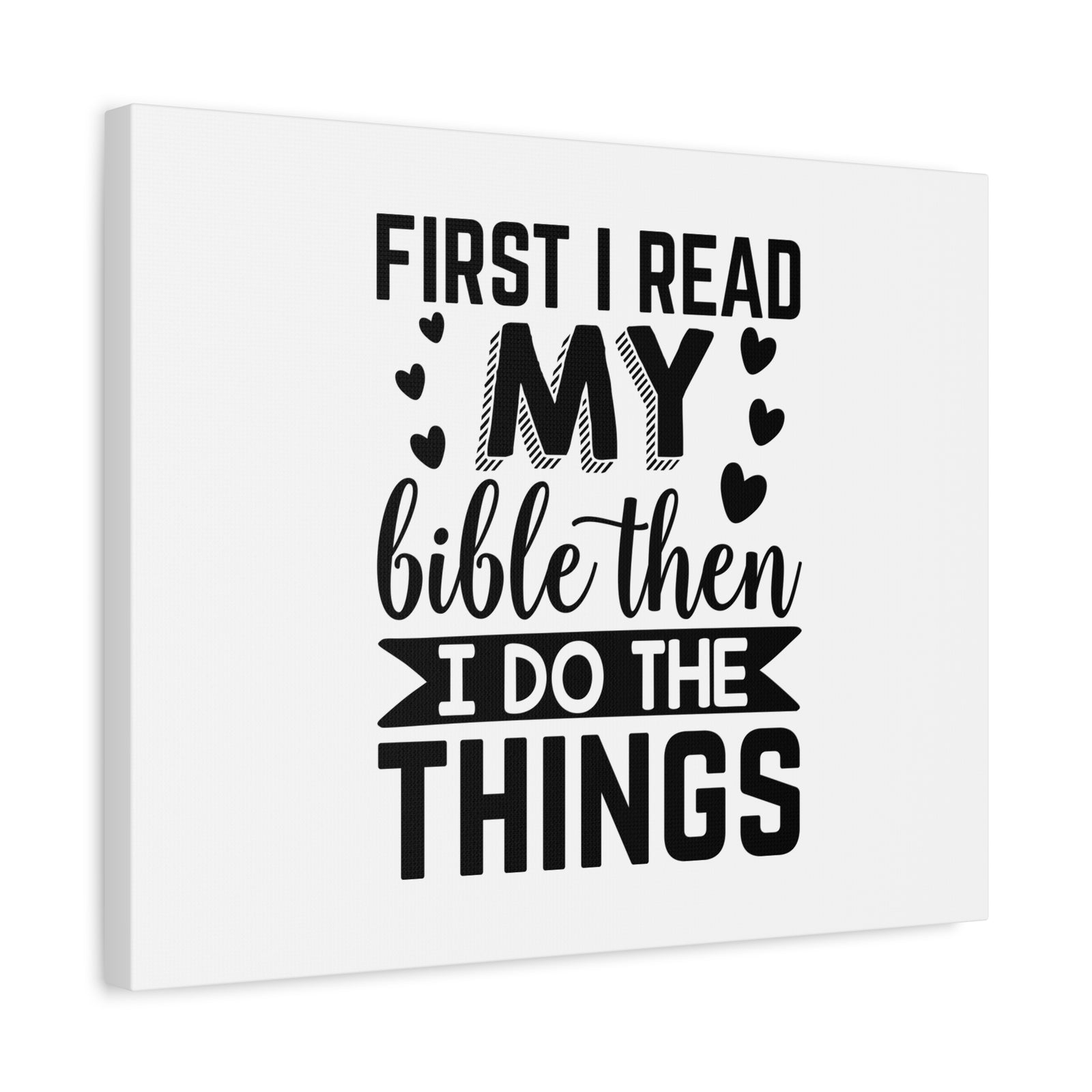 Scripture Canvas First I Read My Bible Psalm 119:105 Christian Wall Art Bible Verse Print Ready to Hang-Express Your Love Gifts