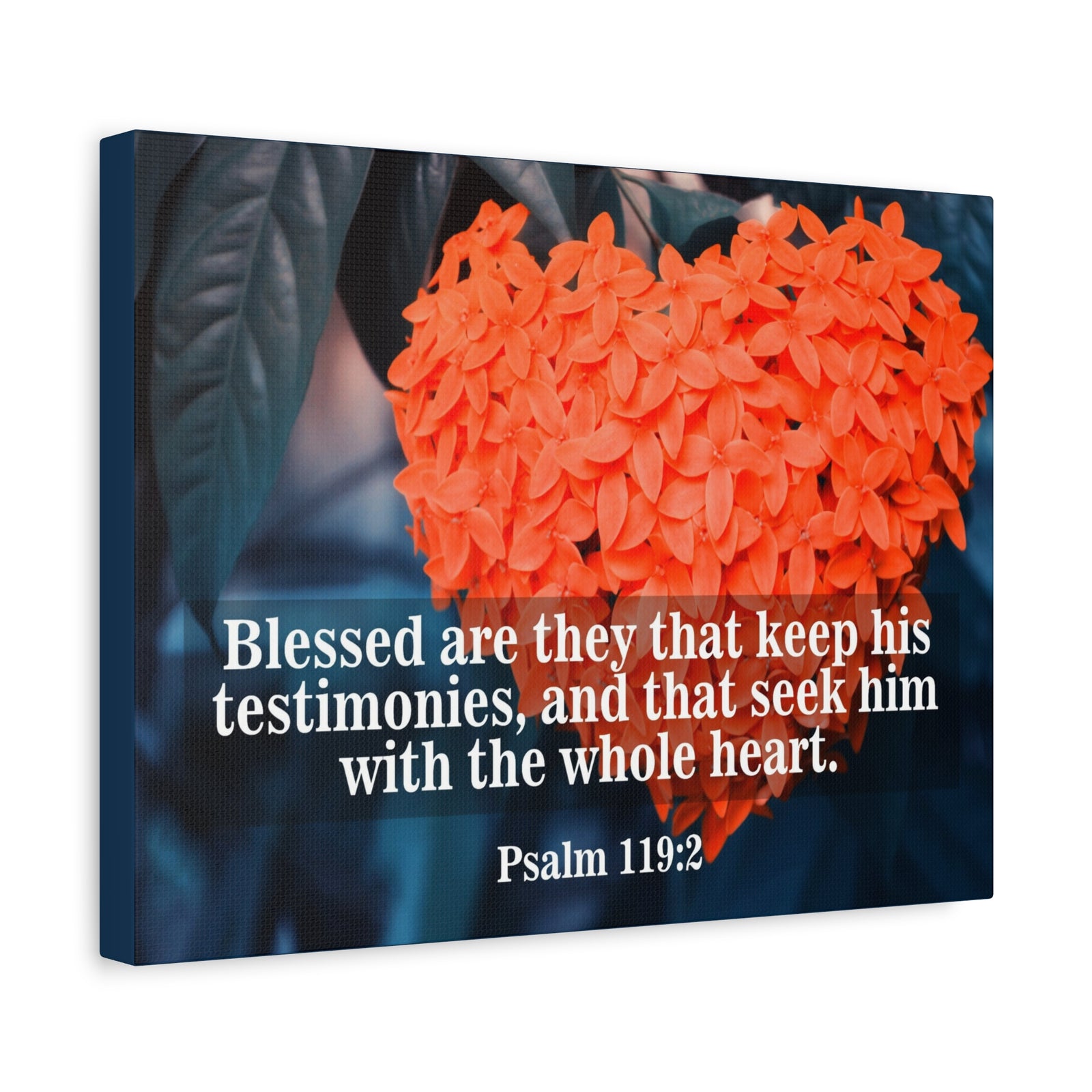 Scripture Canvas Keep His Testimonies Psalm 119:2 Christian Wall Art Bible Verse Print Ready to Hang-Express Your Love Gifts