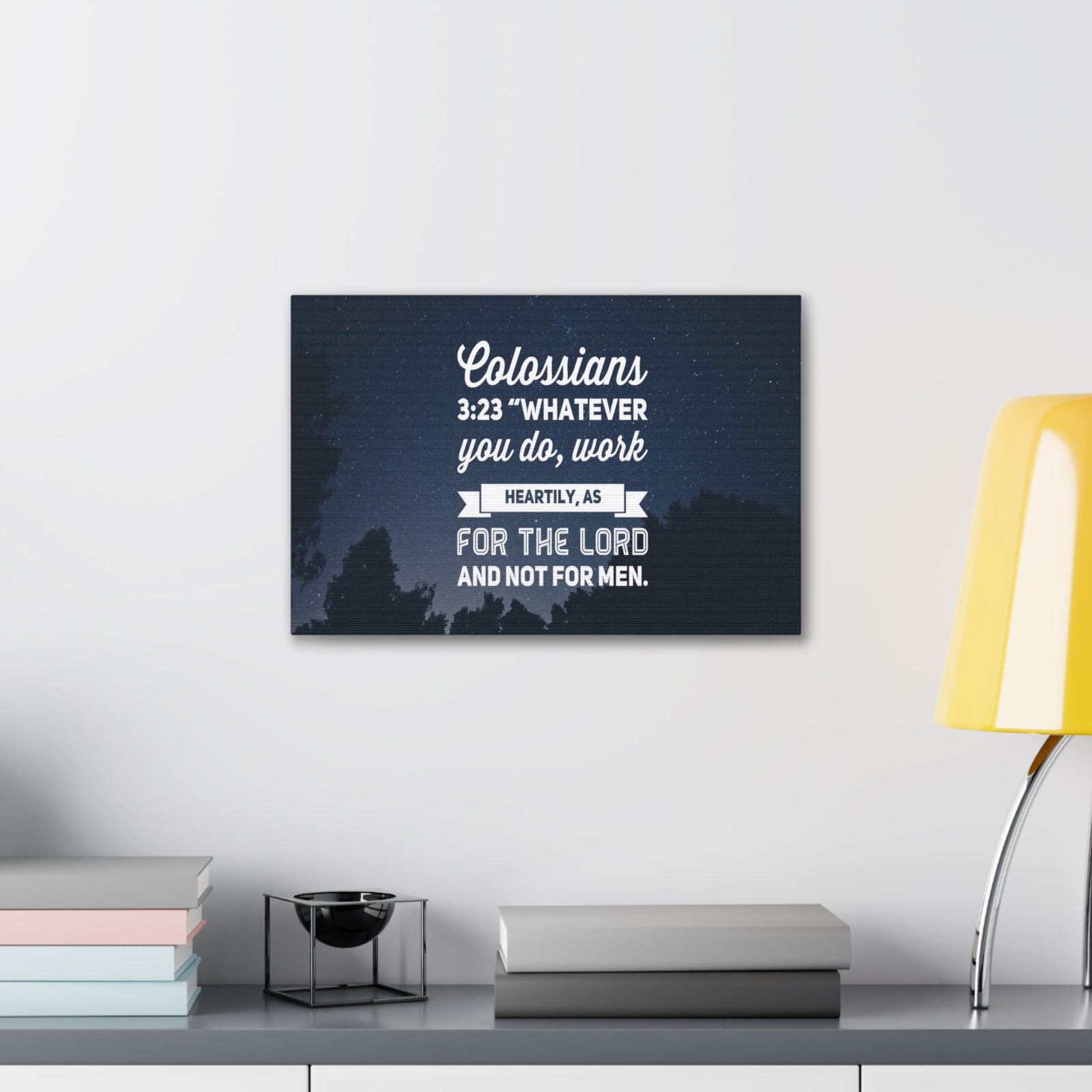 Scripture Canvas For The Lord Colossians 3:23 Christian Wall Art Bible Verse Print Ready to Hang-Express Your Love Gifts