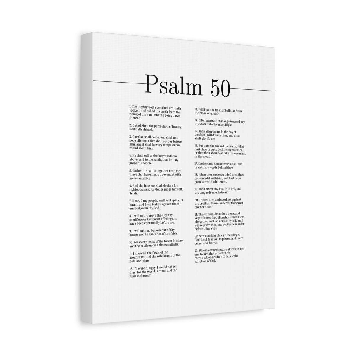 Scripture Canvas Our God Shall Come Psalm 50 Christian Wall Art Bible Verse Print Ready to Hang-Express Your Love Gifts