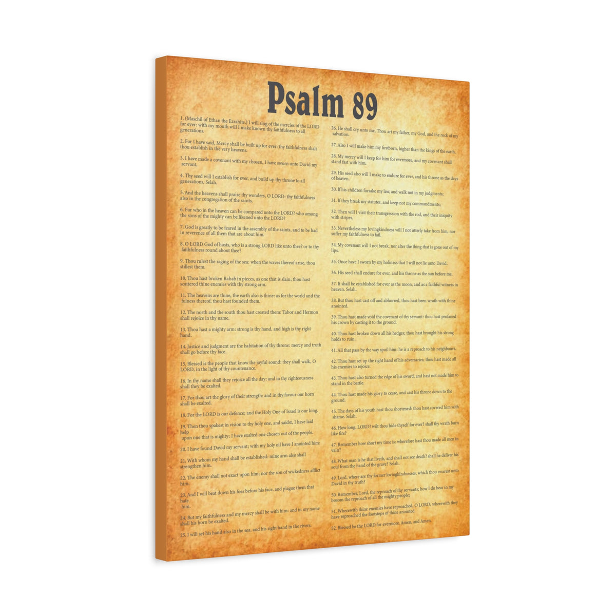 Scripture Walls Psalm 89 Gold Bible Chapter Canvas Christian Wall Art Ready to Hang-Express Your Love Gifts