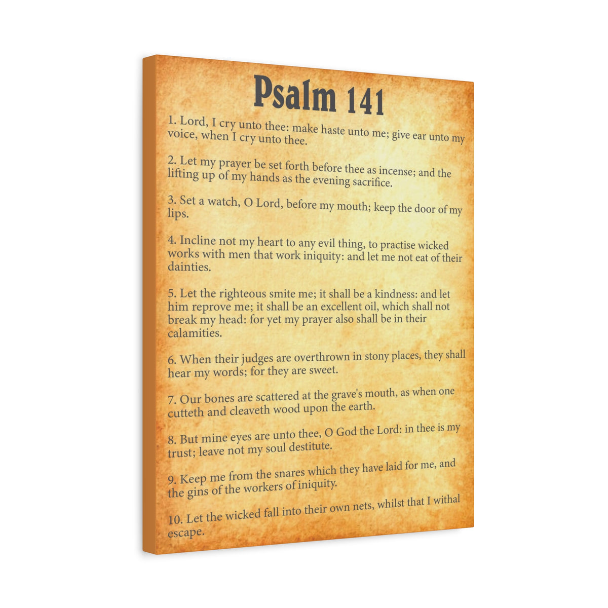 Scripture Walls Psalm 141 Gold Bible Chapter Canvas Christian Wall Art Ready to Hang-Express Your Love Gifts