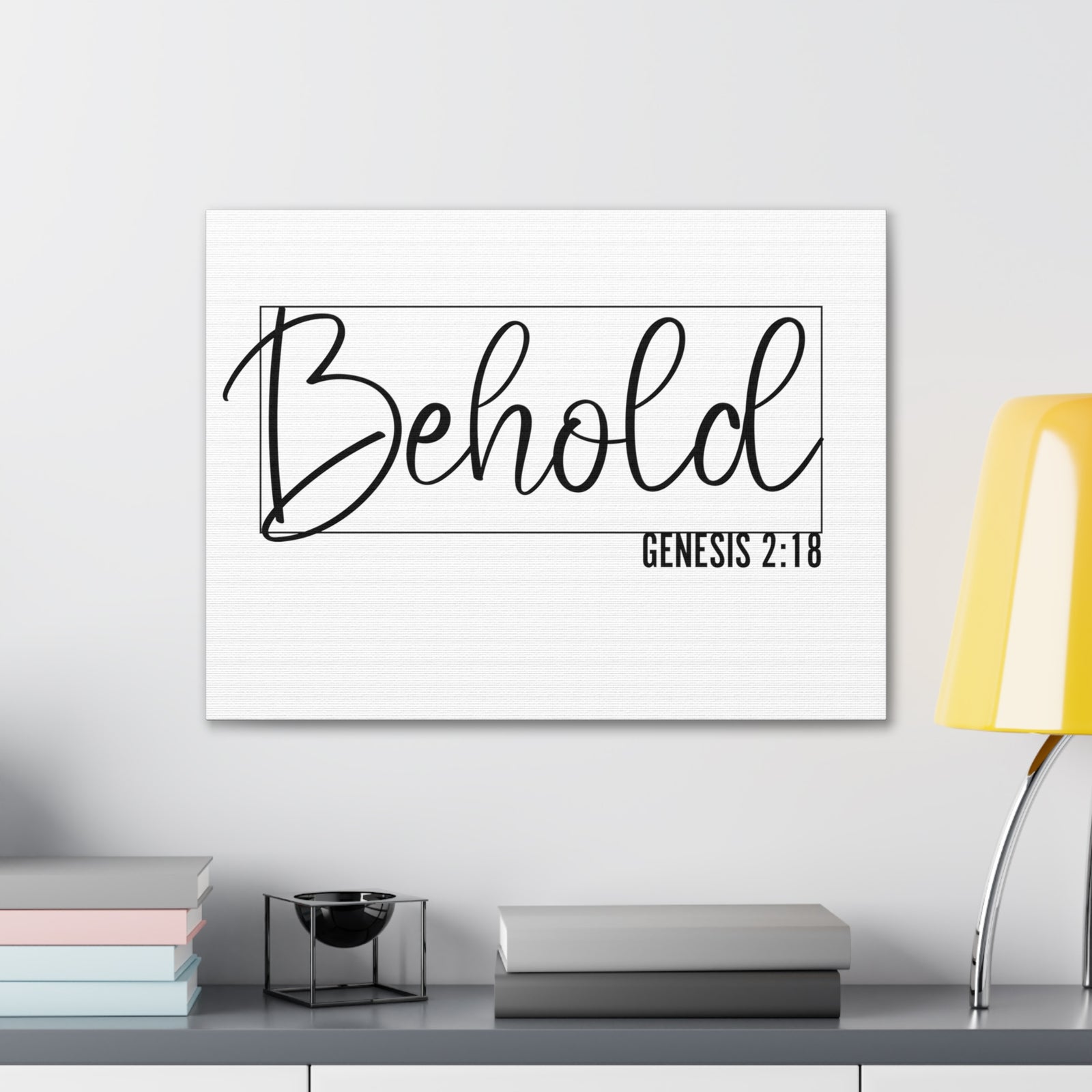 Scripture Walls Genesis 2:18 Behold Bible Verse Canvas Christian Wall Art Ready to Hang Unframed-Express Your Love Gifts