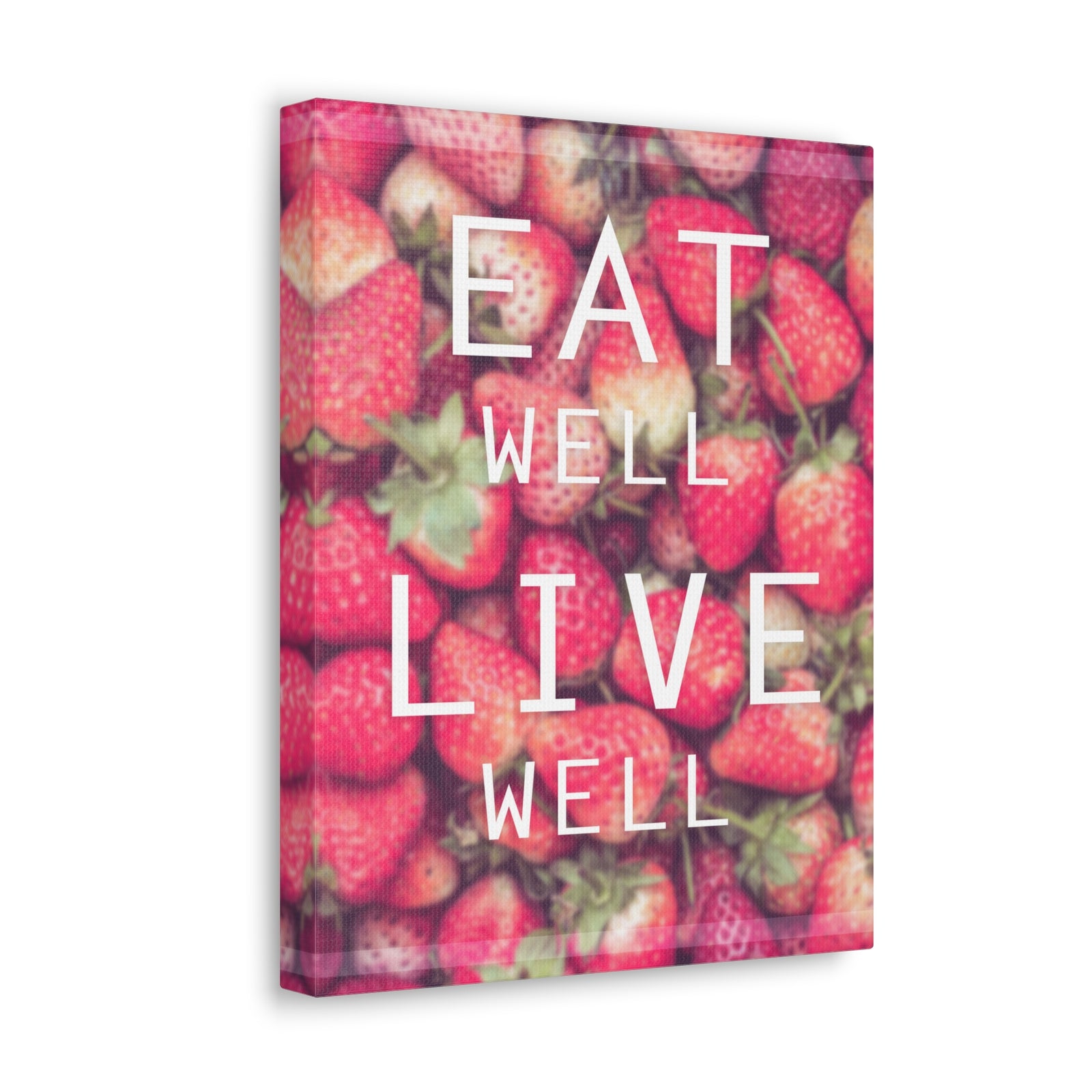 Inspirational Quote Canvas Eat Well Live Well Motivational Print Ready to Hang Artwork-Express Your Love Gifts