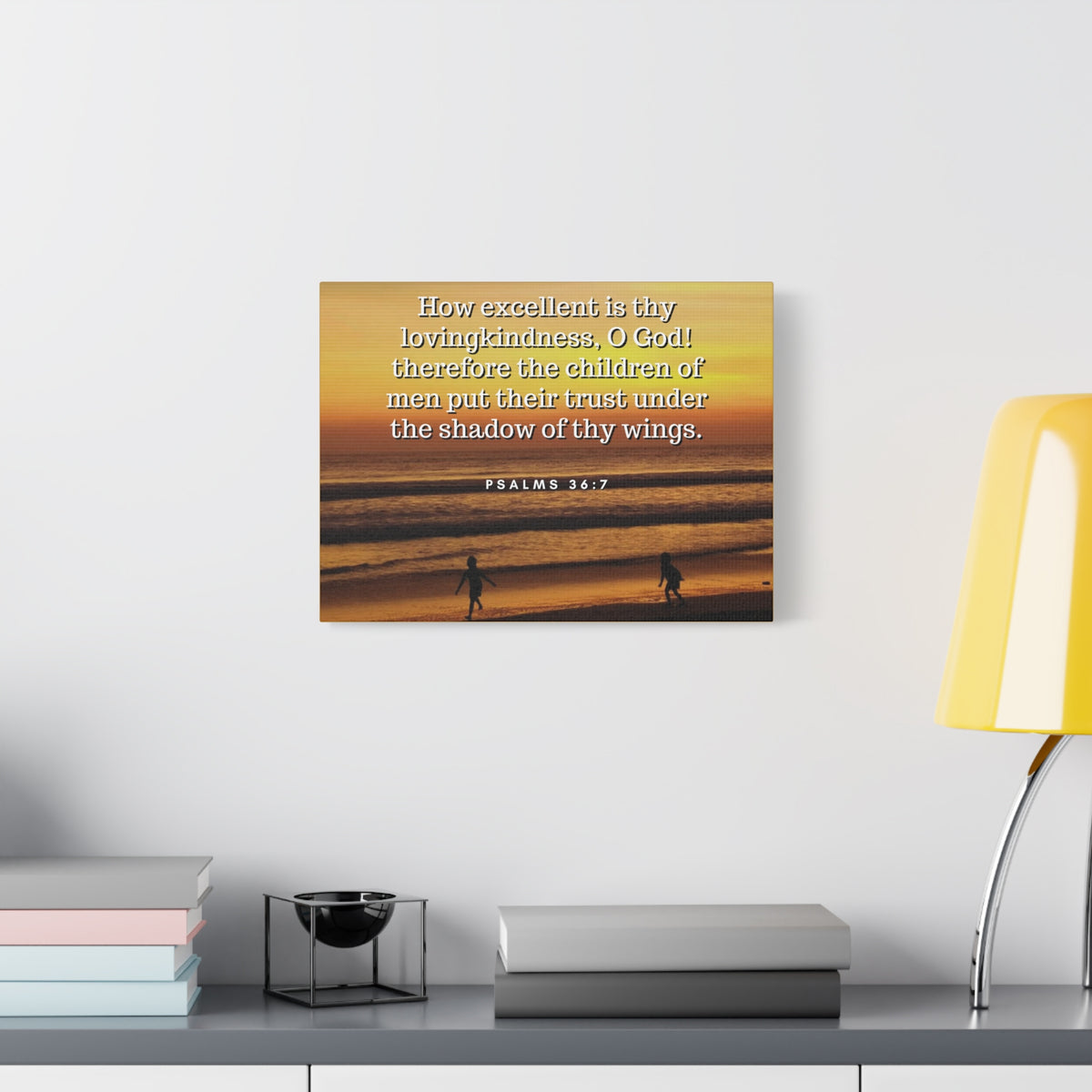 Scripture Walls Children Of Men Psalms 36:7 Bible Verse Canvas Christian Wall Art Ready to Hang-Express Your Love Gifts