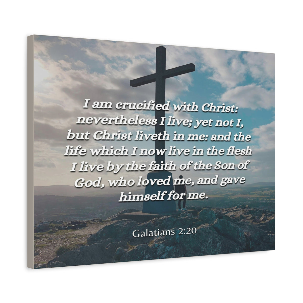 Scripture Canvas By The Faith Galatians 2:20 Christian Wall Art Bible Verse Print Ready to Hang-Express Your Love Gifts