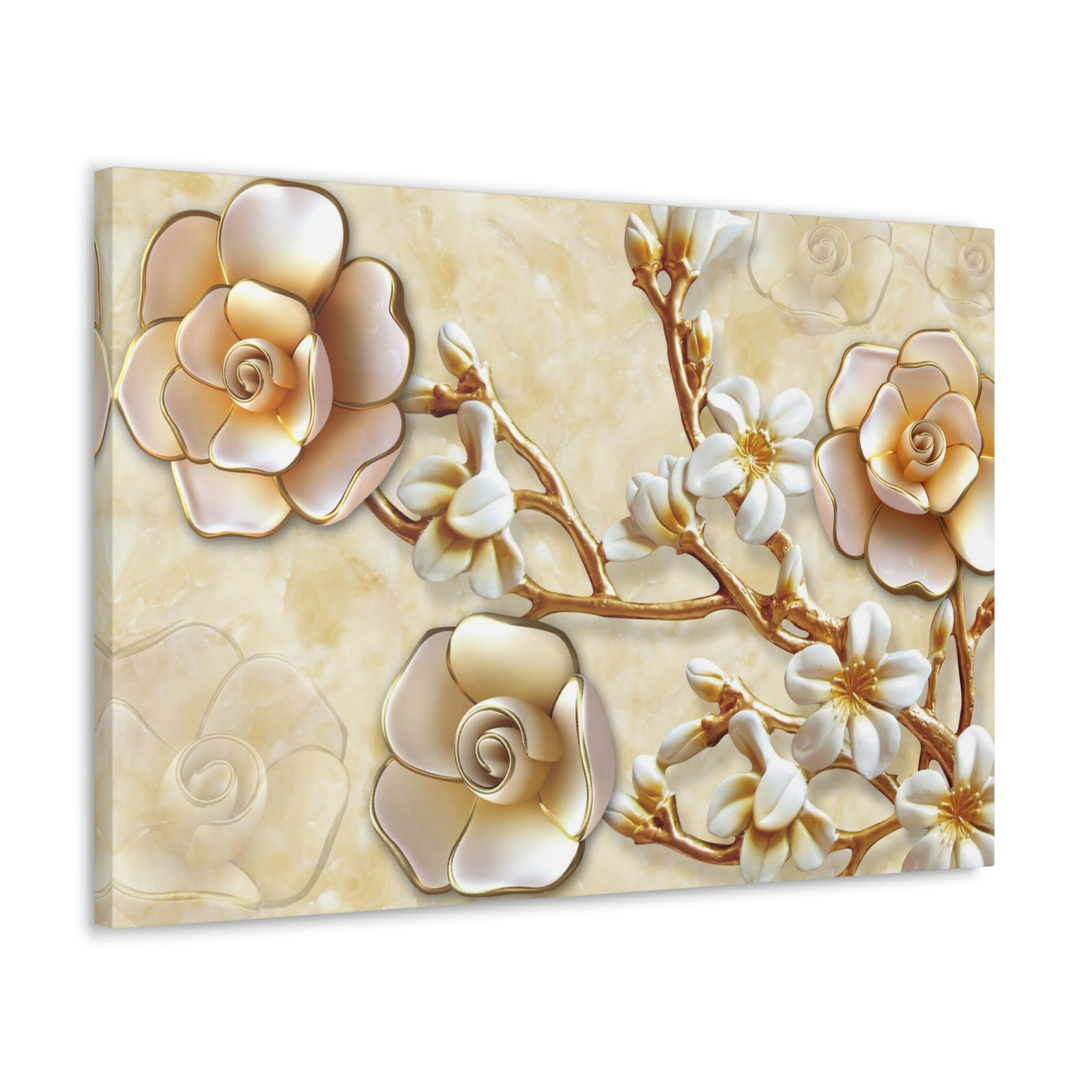 Yellow Flowers 3D Flower Canvas Wall Art for Home Decor Ready-to-Hang-Express Your Love Gifts