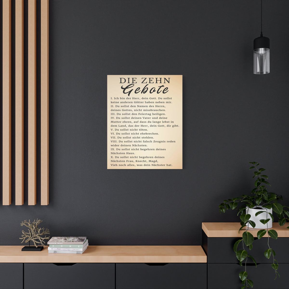 Scripture Walls Die Zehn Gebote 10 Commandments German Bible Verse Canvas Christian Wall Art Ready to Hang Unframed-Express Your Love Gifts