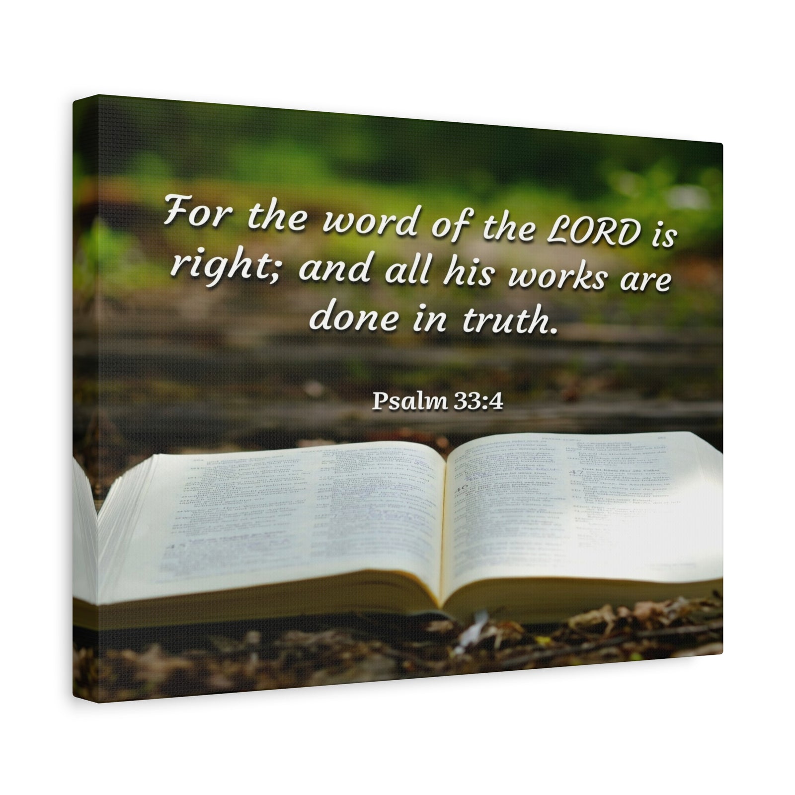 Scripture Canvas Done In Truth Psalms 33:4 Christian Wall Art Bible Verse Print Ready to Hang-Express Your Love Gifts