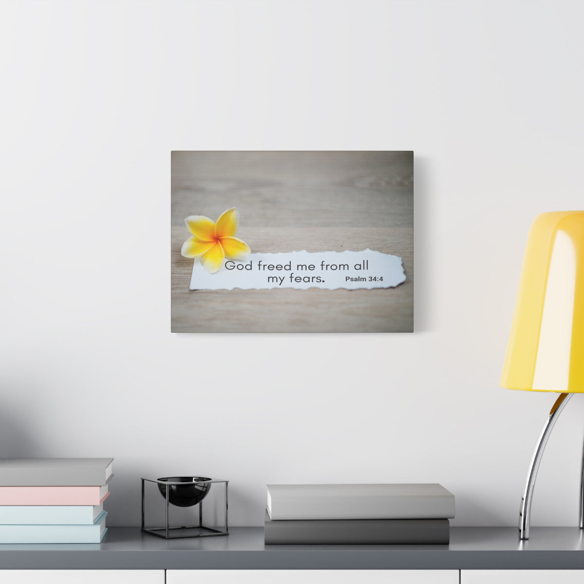 Scripture Walls God Freed Me Psalm 34:4 Bible Verse Canvas Christian Wall Art Ready to Hang-Express Your Love Gifts