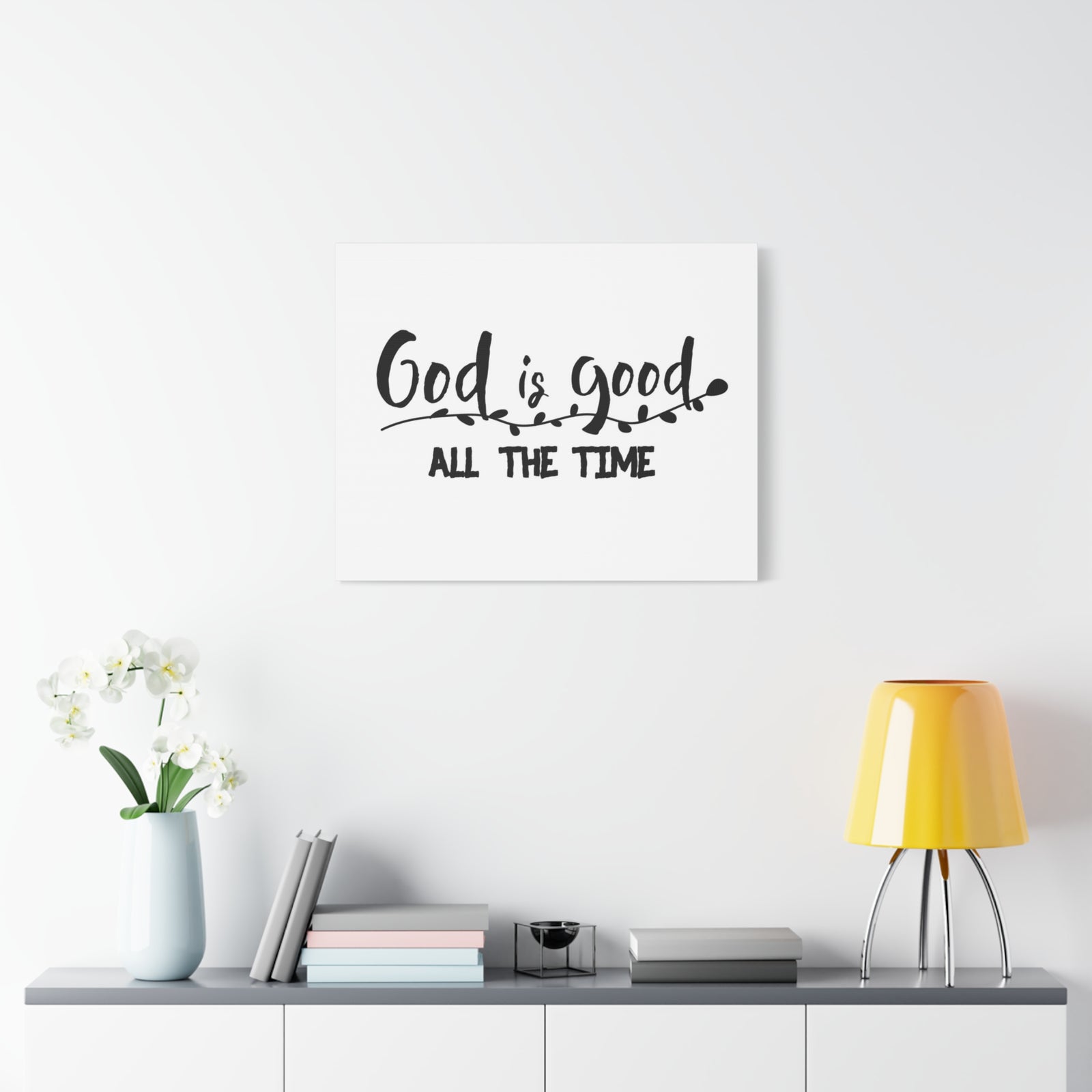 Scripture Canvas God Is Good Psalm 100:5 Vines Christian Wall Art Bible Verse Print Ready to Hang-Express Your Love Gifts