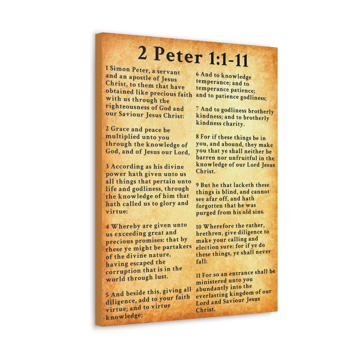 Scripture Walls 2 Peter 1:1-11 KJV Bible Verse Canvas Christian Wall Art Ready to Hang Unframed-Express Your Love Gifts