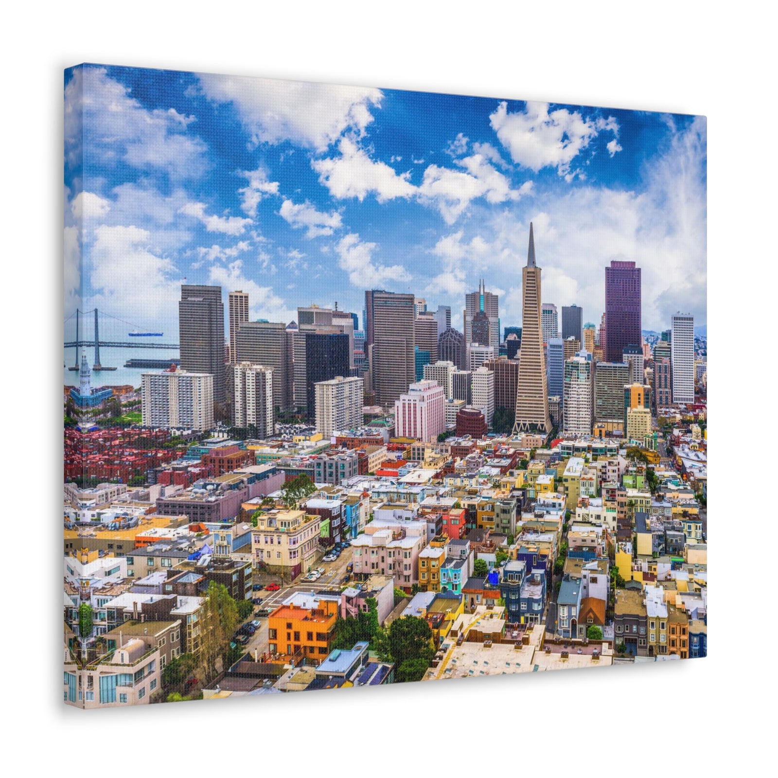 San Francisco Daytime Skyline Canvas Artwork High-Quality Breathtaking Stunning Cityscape for Home Decor Ready to Hang-Express Your Love Gifts