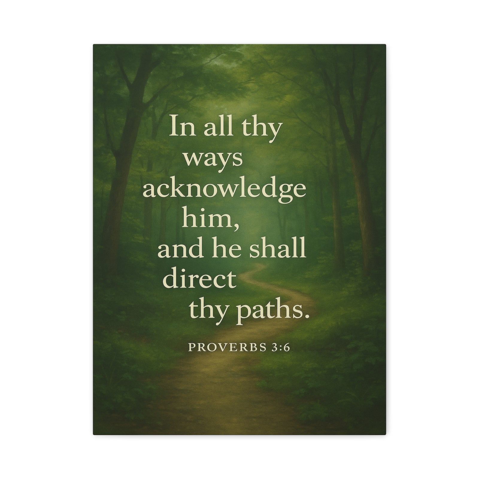 Bible Verse Canvas Proverbs 3:6 Christian Home Décor Wall Art Scripture Ready to Hang Faith Print-Express Your Love Gifts