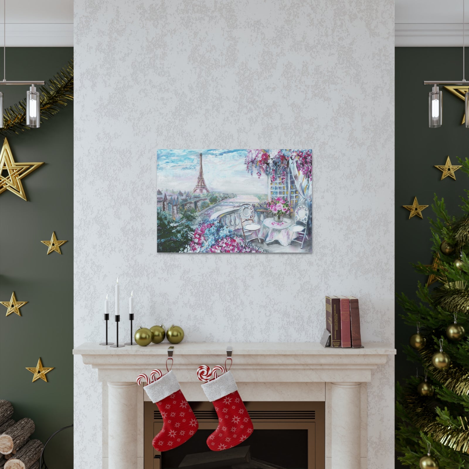 Paris Pink Eiffel Tower France Canvas Artwork High-Quality Breathtaking French City for Home Decor Ready to Hang-Express Your Love Gifts