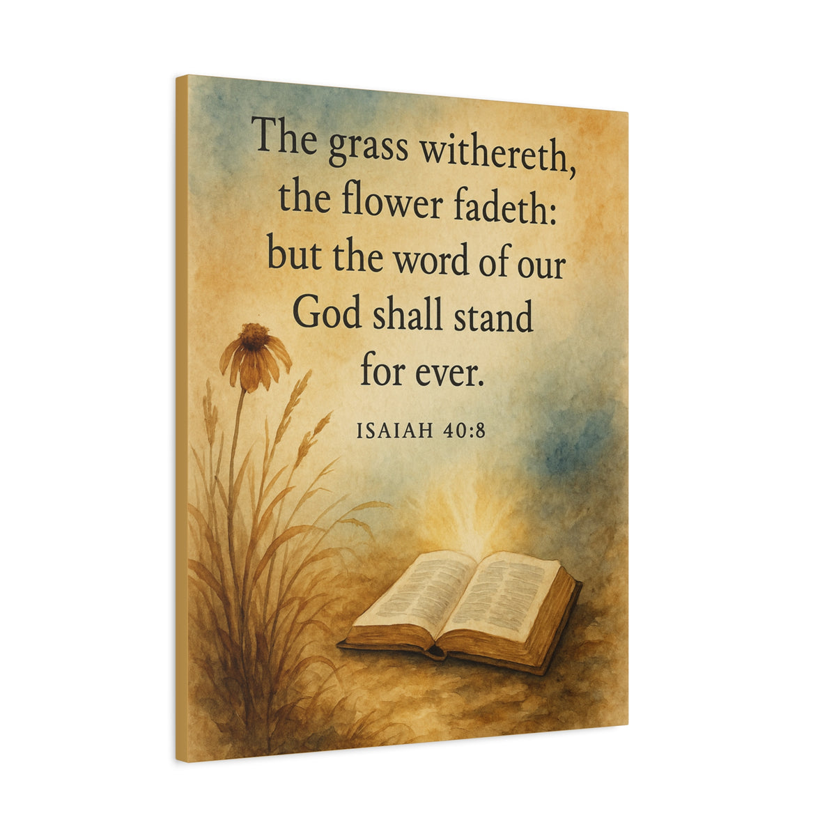 Bible Verse Canvas Isaiah 40:8 Christian Home Décor Wall Art Scripture Ready to Hang Faith Print-Express Your Love Gifts