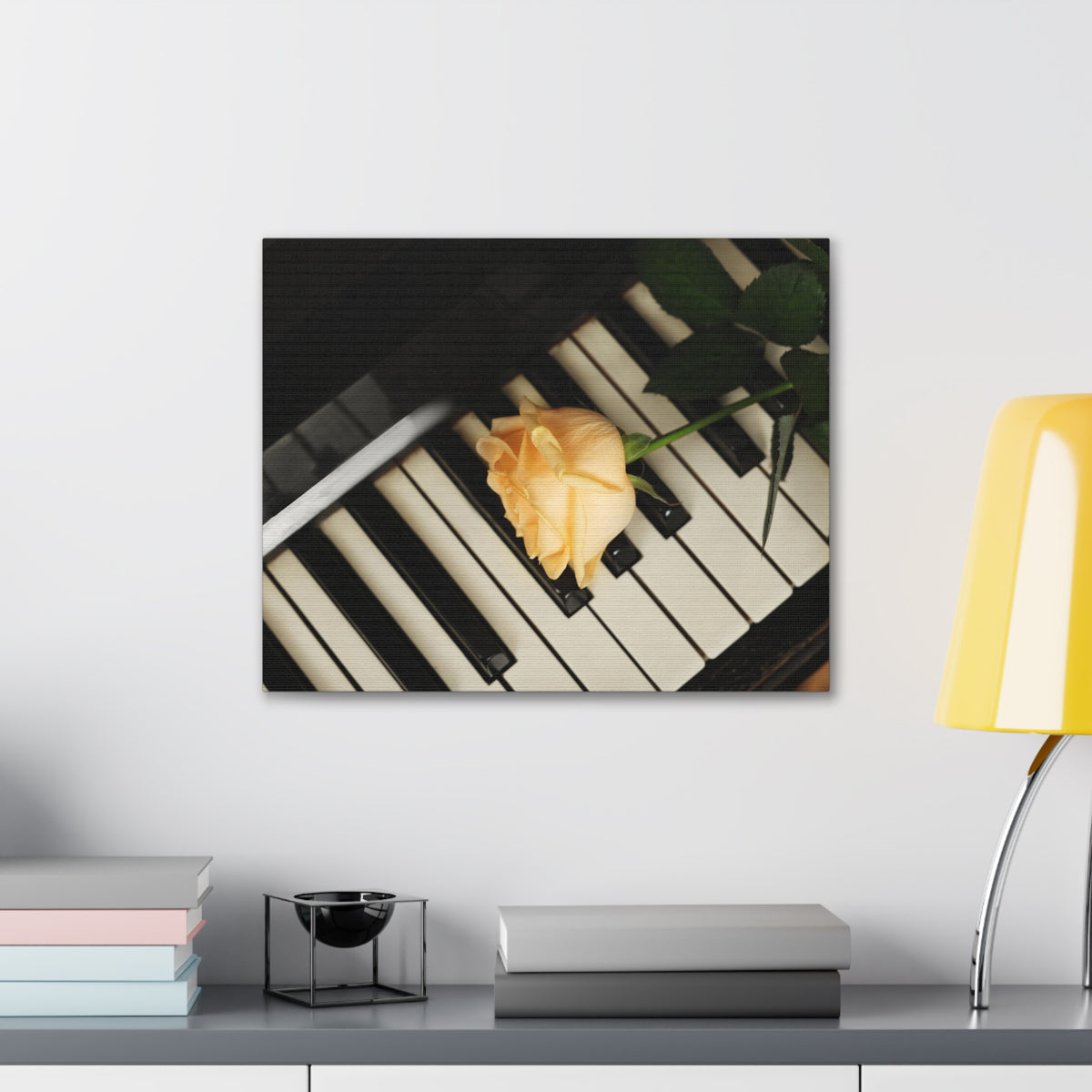 Piano Rose Music Lover's Delight Piano Keyboard Canvas Wall Art for Home Decor Ready-to-Hang-Express Your Love Gifts