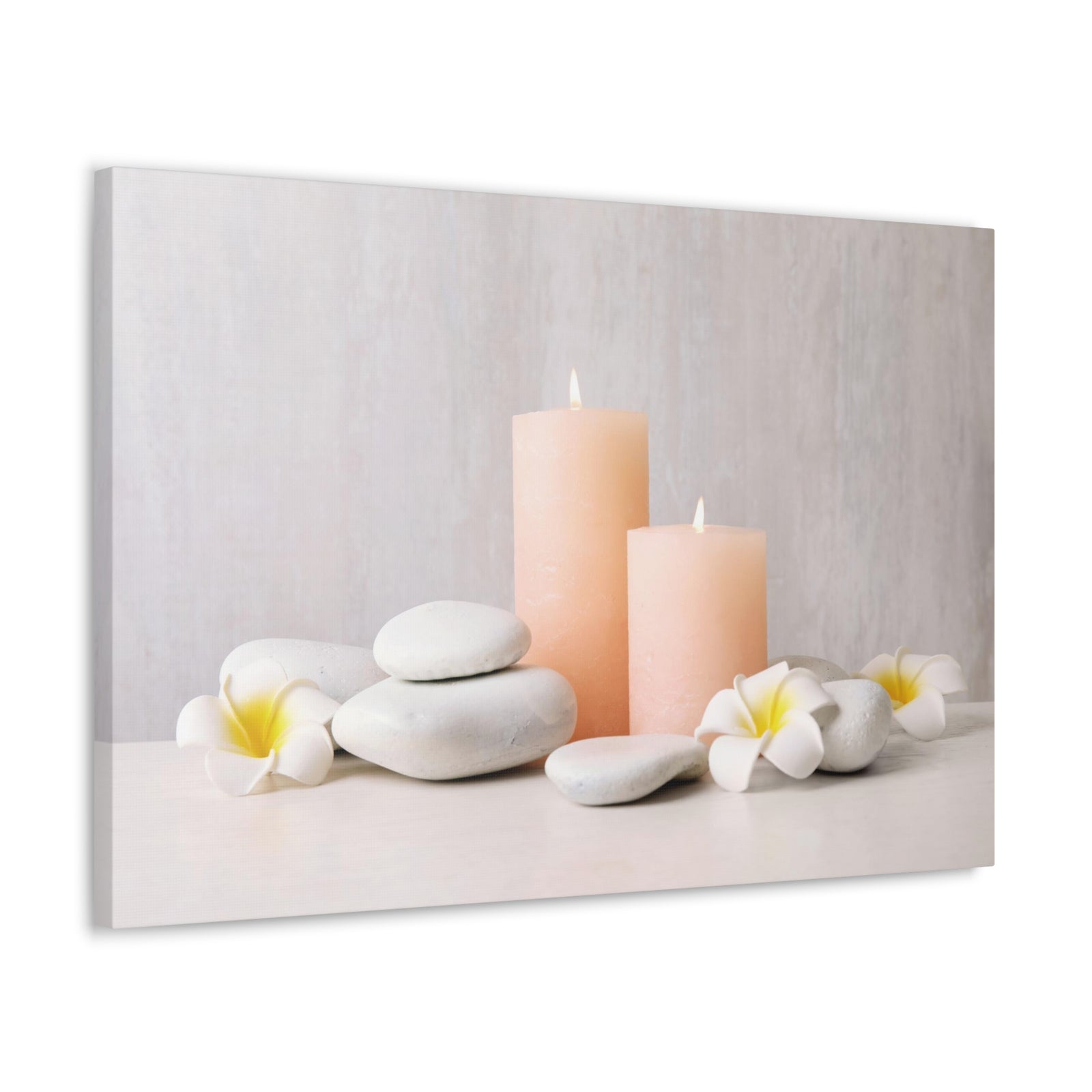 Lighted Candles and Flowers Forest Floral Nature Photography Canvas Wall Art for Home Decor Ready-to-Hang-Express Your Love Gifts