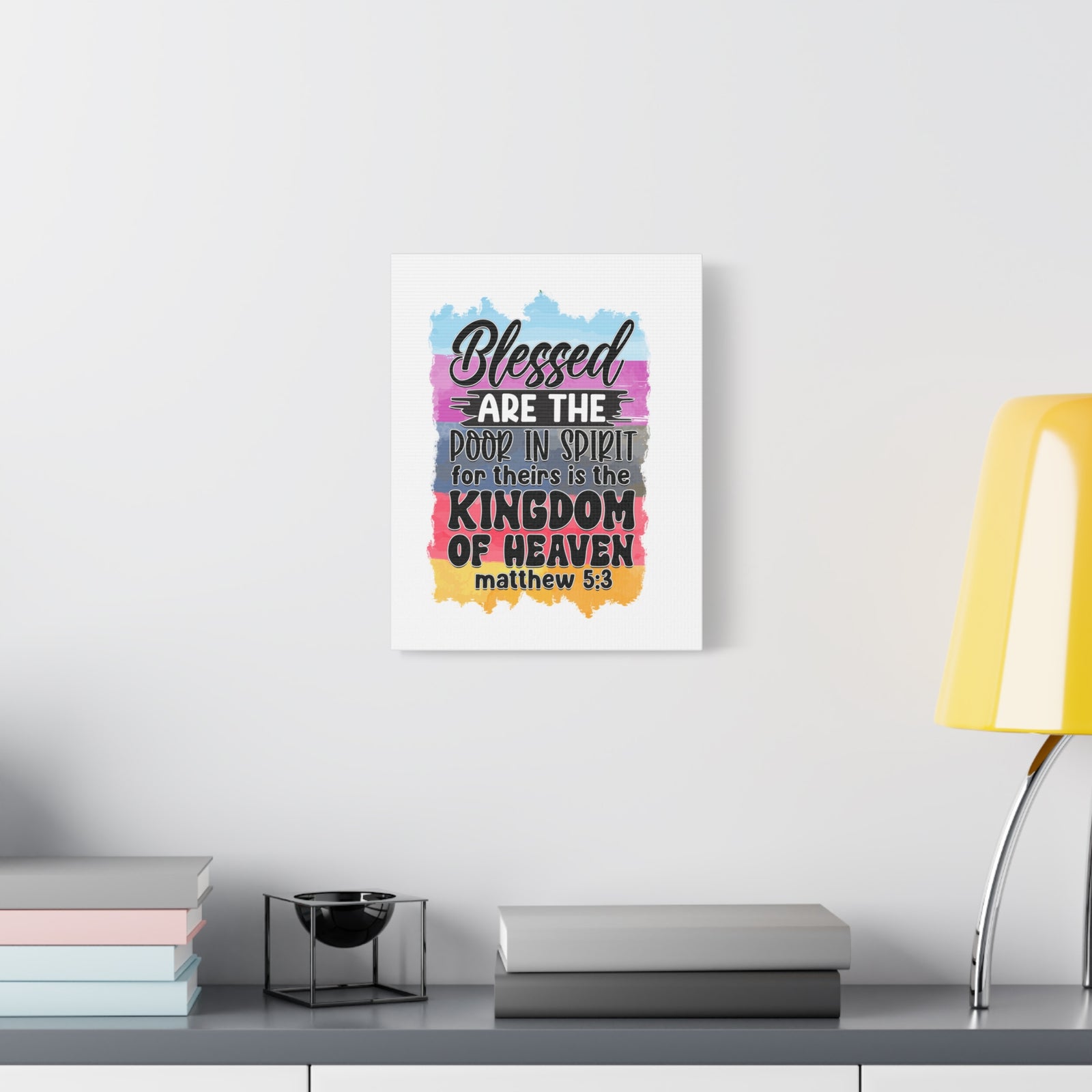 Scripture Walls Matthew 5:3 Kingdom of Heaven Colored Bible Verse Canvas Christian Wall Art Ready to Hang Unframed-Express Your Love Gifts