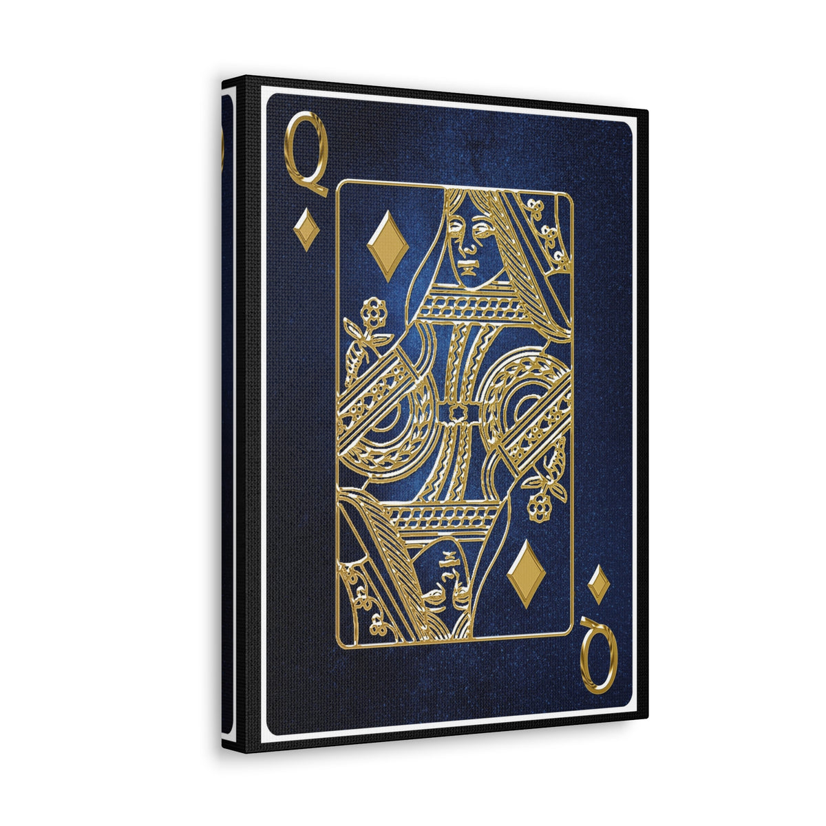 Queen Of Diamonds Space Background Playing Card Canvas Wall Art for Home Decor Ready-to-Hang-Express Your Love Gifts