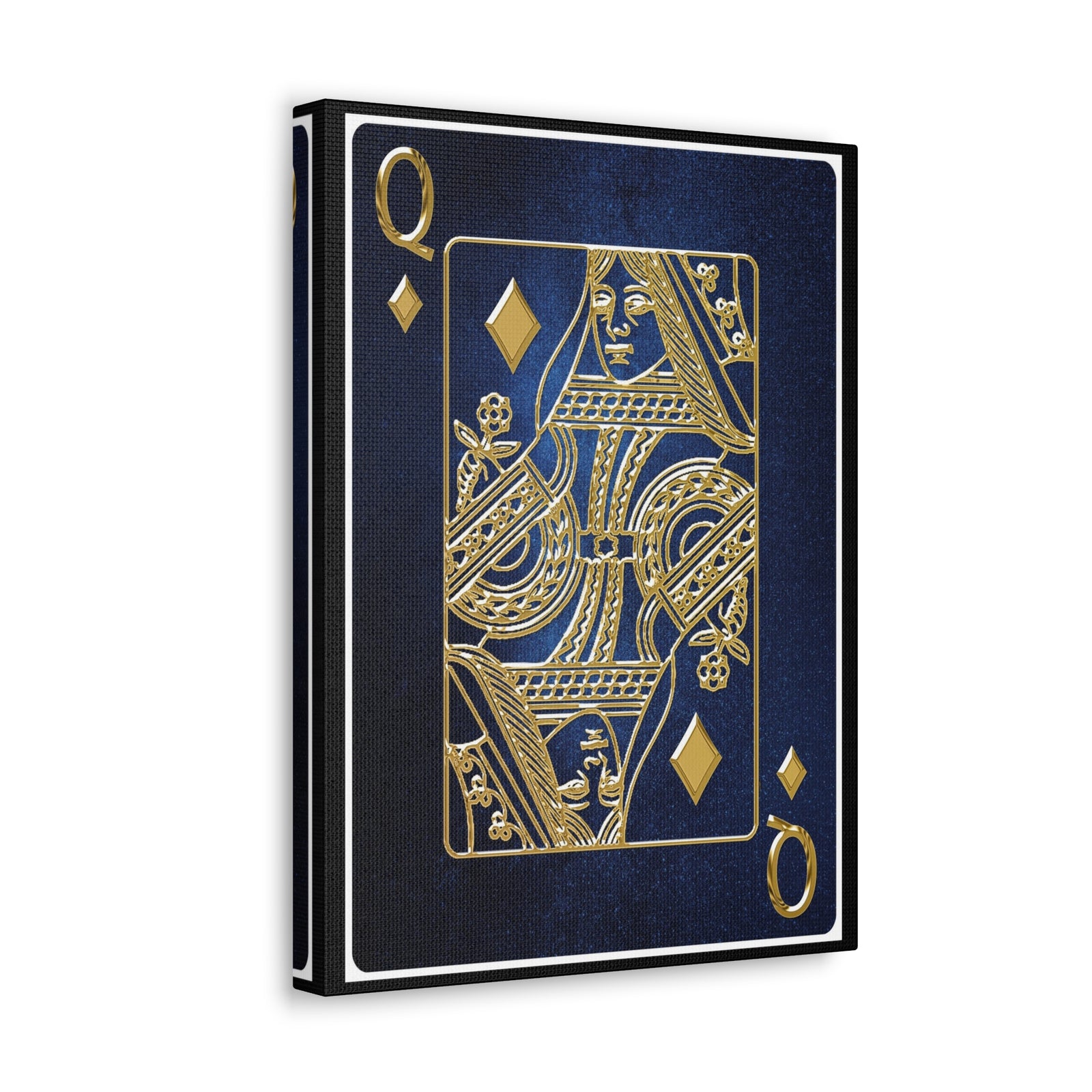 Queen Of Diamonds Space Background Playing Card Canvas Wall Art for Home Decor Ready-to-Hang-Express Your Love Gifts