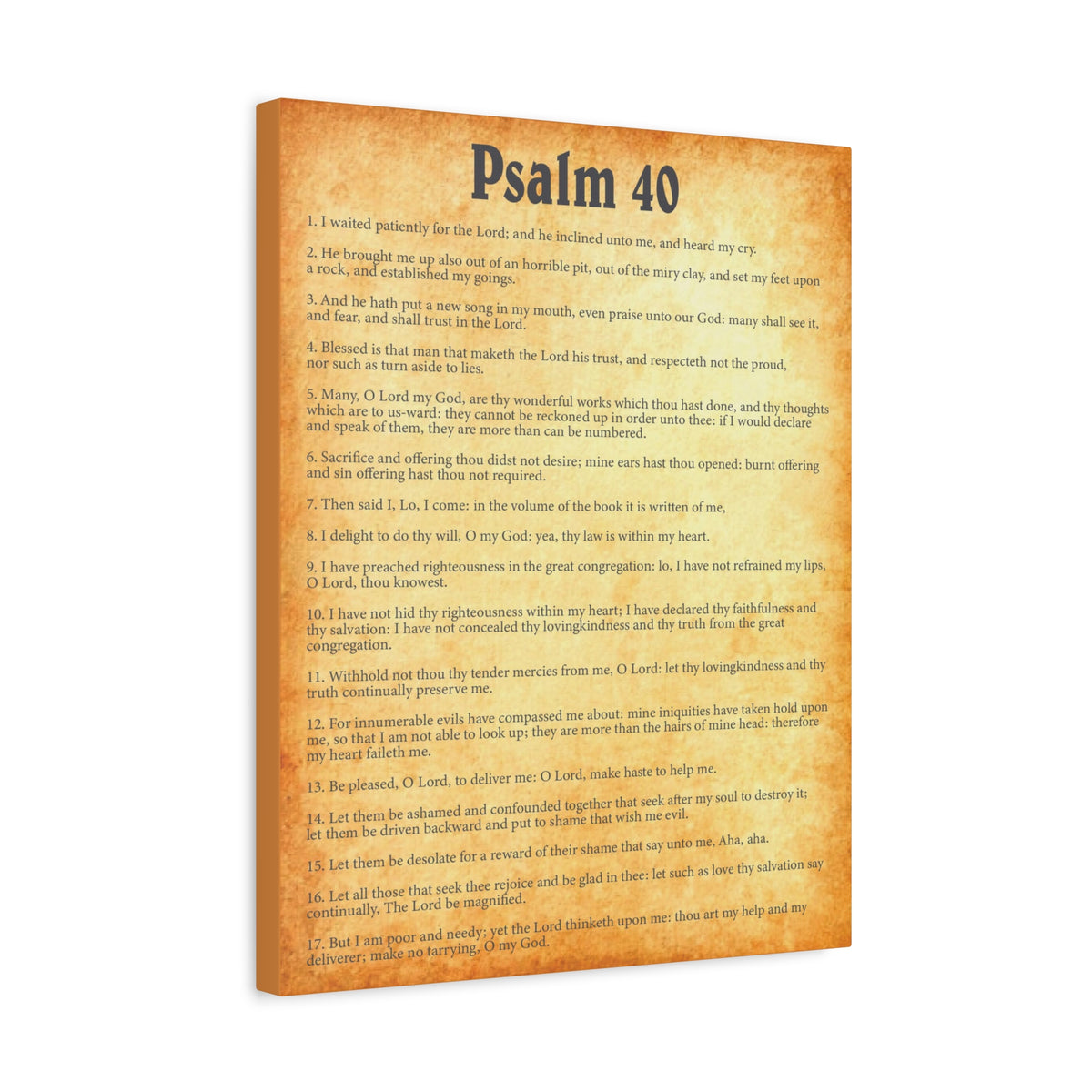 Scripture Walls Psalm 40 Gold Bible Chapter Canvas Christian Wall Art Ready to Hang-Express Your Love Gifts