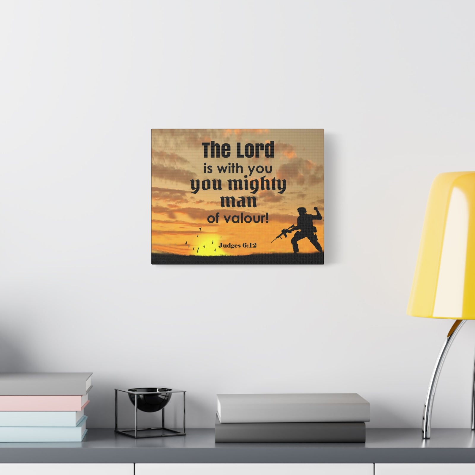 Scripture Wall Lord is with You Judges 6:12 Bible Chapter Canvas Christian Wall Art Ready to Hang-Express Your Love Gifts