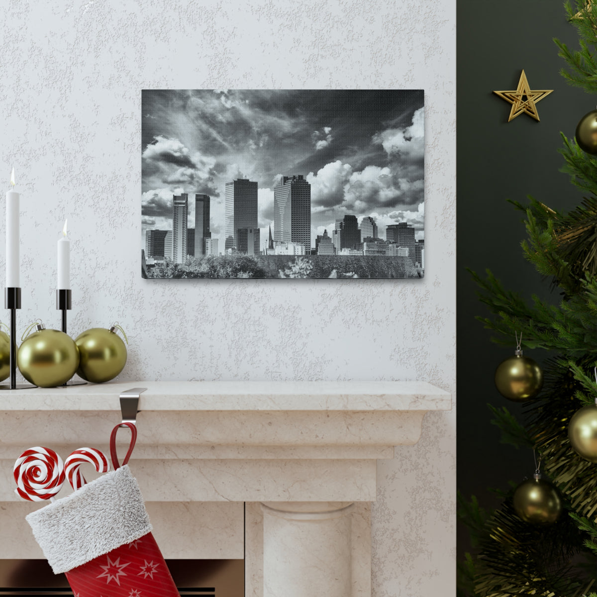New Orleans Black And White Skyline Canvas Artwork High-Quality Breathtaking Stunning Cityscape for Home Decor Ready to Hang-Express Your Love Gifts
