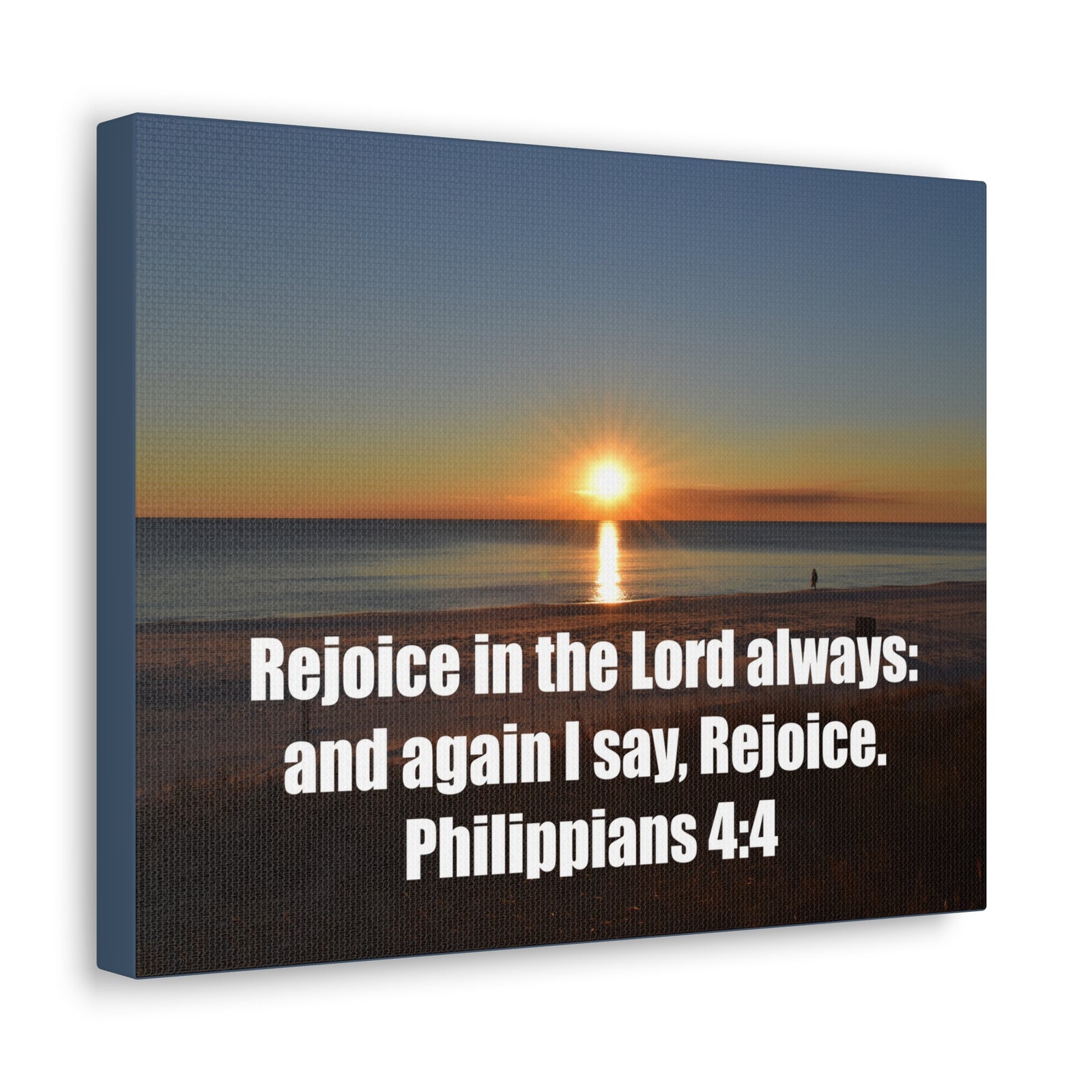 Scripture Walls Rejoice In The Lord Philippians 4:4 Sunset Bible Verse Canvas Christian Wall Art Ready to Hang-Express Your Love Gifts
