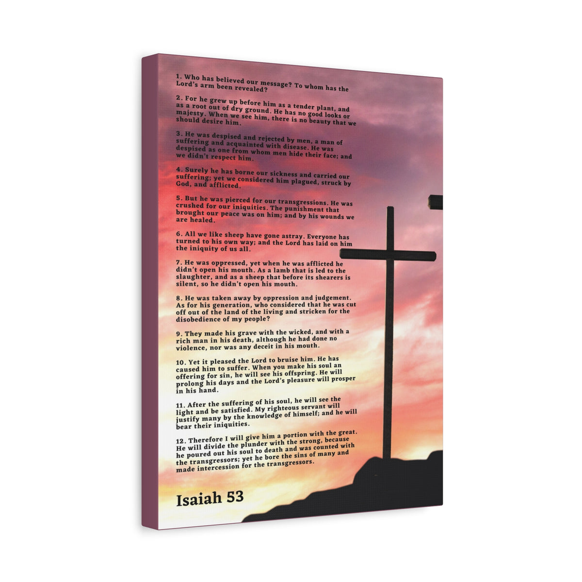Scripture Canvas Prophecy Of Jesus Colored Isaiah 53 Christian Wall Art Bible Verse Print Ready to Hang-Express Your Love Gifts