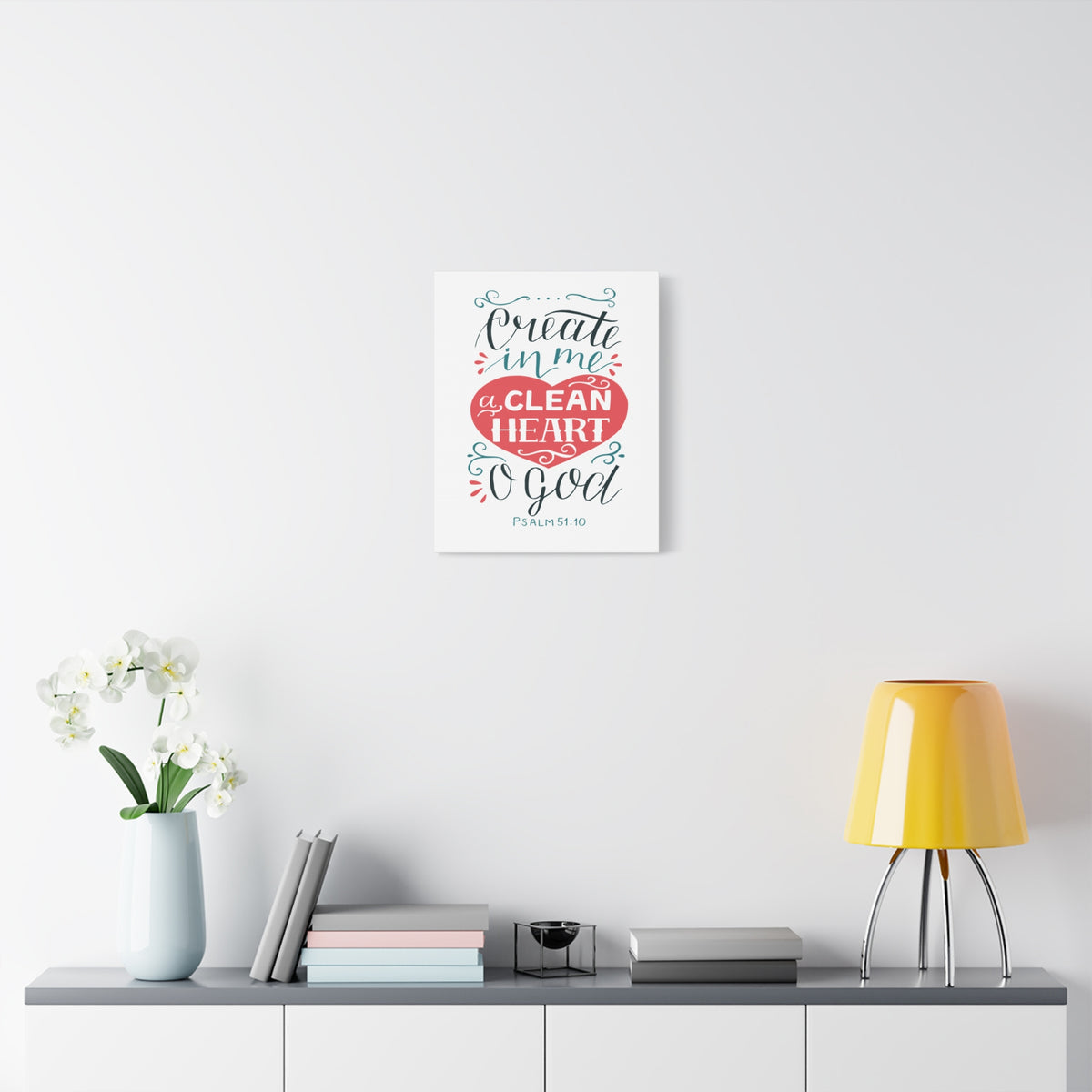 Scripture Walls Clean Heart O God Psalm 51:10 Bible Verse Canvas Christian Wall Art Ready to Hang-Express Your Love Gifts