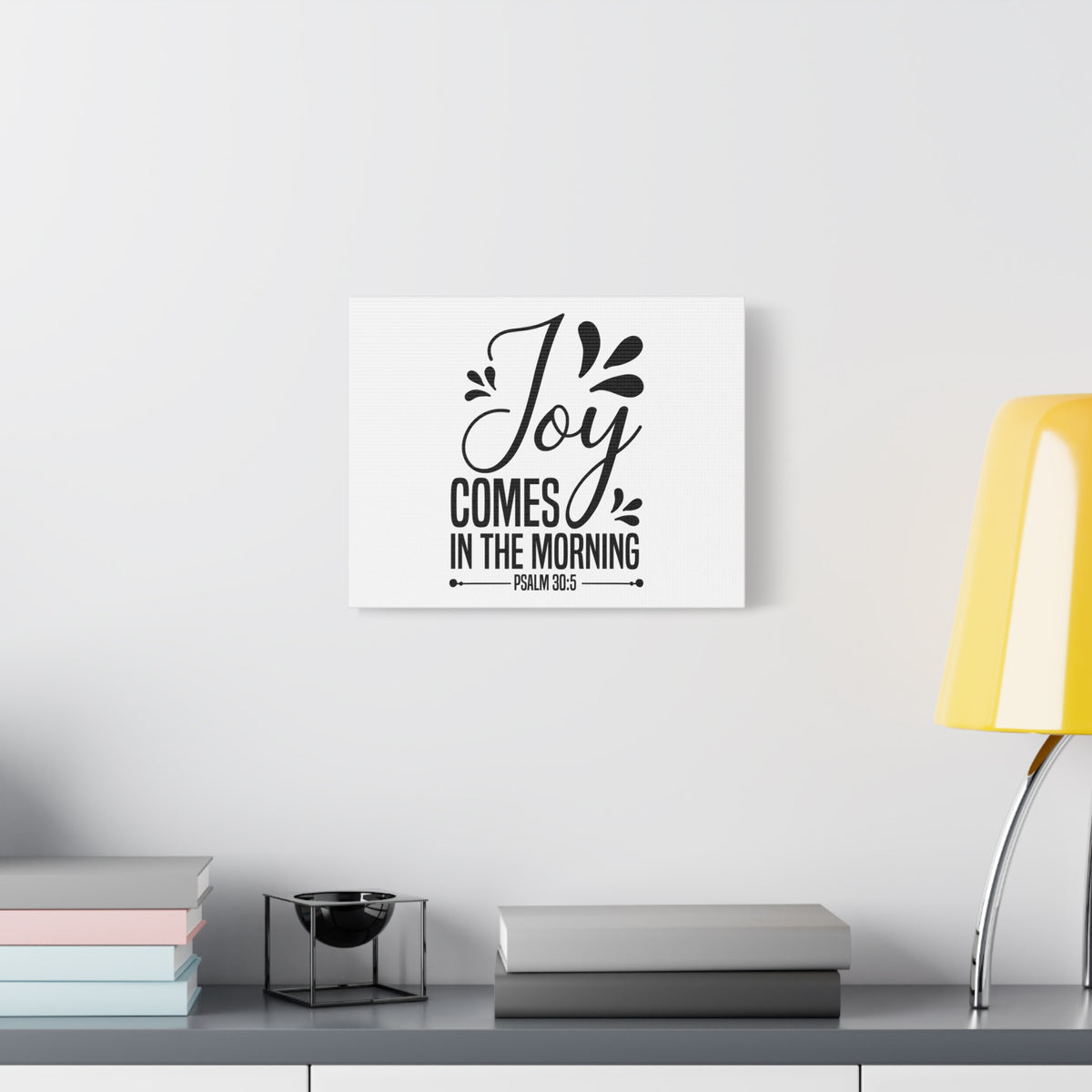 Scripture Canvas Joy Psalm 30:5 Christian Wall Art Bible Verse Print Ready to Hang-Express Your Love Gifts