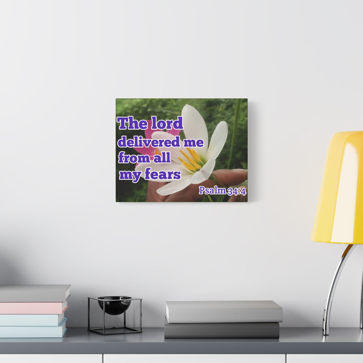 Scripture Walls The Lord Delivered Me Psalm 34:4 Bible Verse Canvas Christian Wall Art Ready to Hang-Express Your Love Gifts