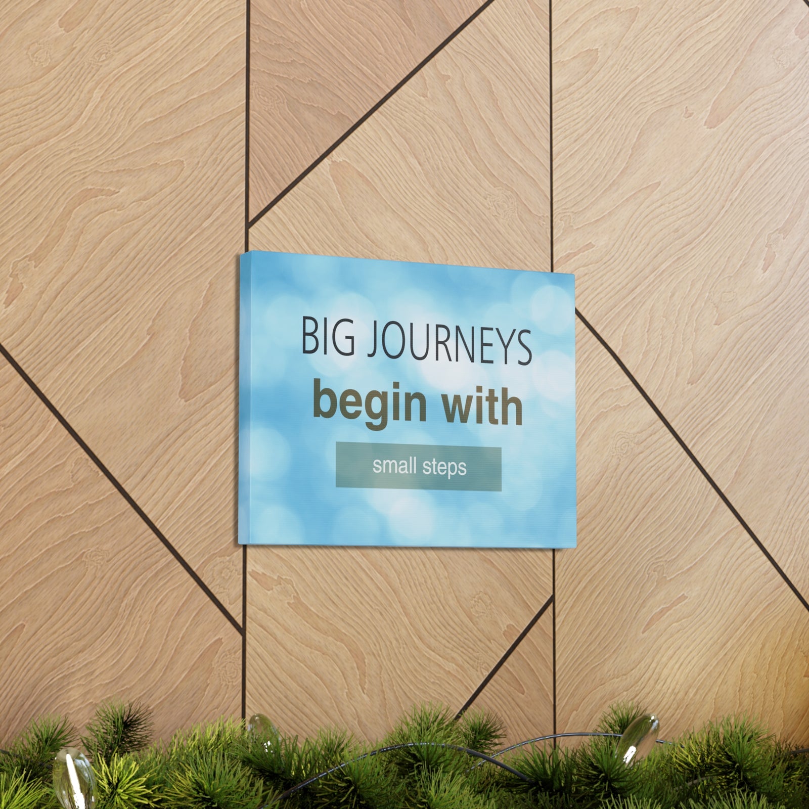 Inspirational Quote Canvas Big Journey's Begin With Motivational Print Ready to Hang Artwork-Express Your Love Gifts