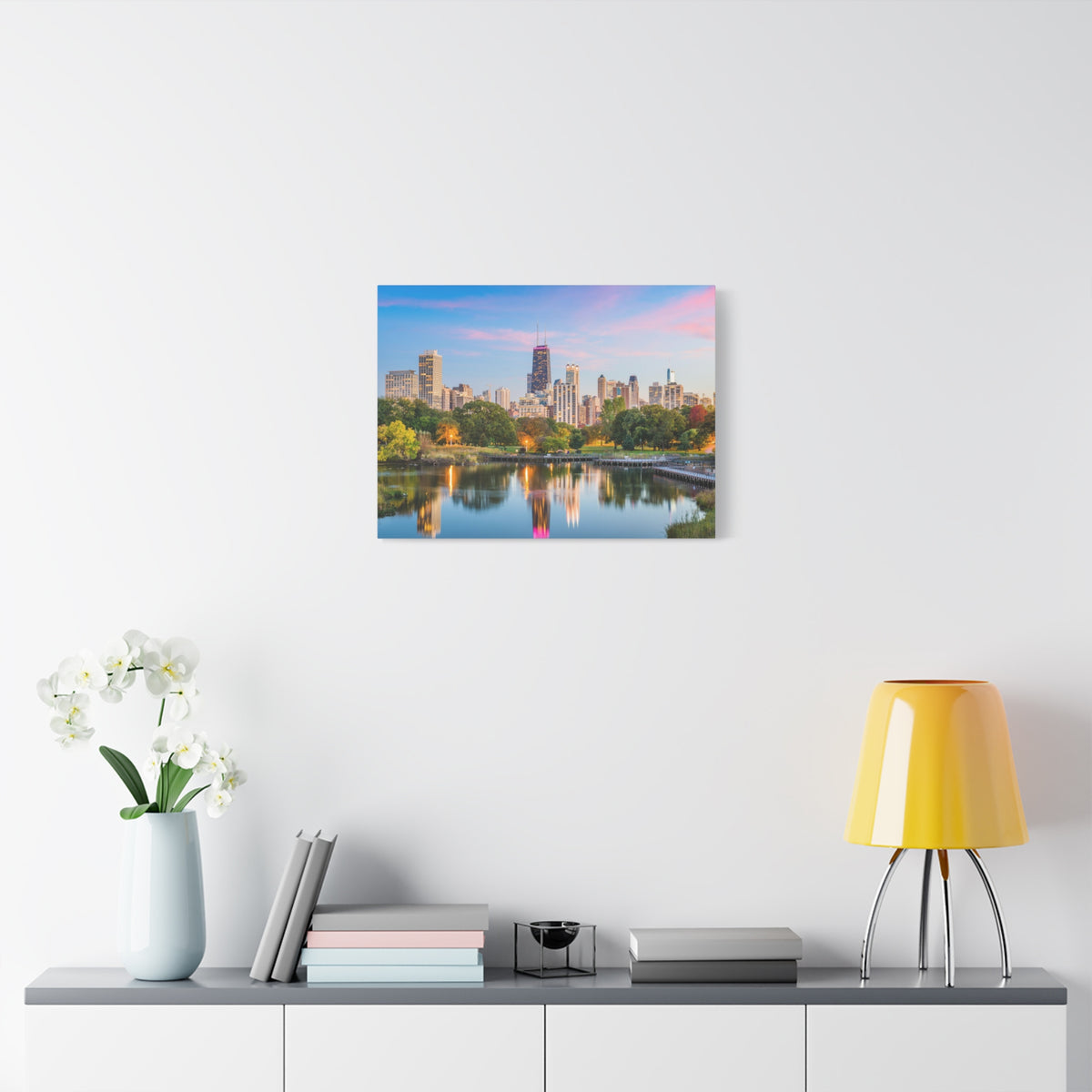 Chicago Daytime Skyline Canvas Artwork High-Quality Breathtaking Stunning Cityscape for Home Decor Ready to Hang-Express Your Love Gifts