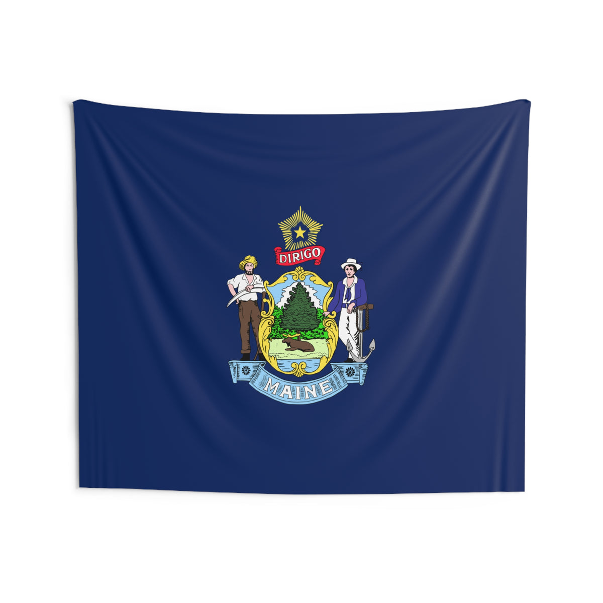 Maine State Flag Wall Hanging Tapestry-Express Your Love Gifts