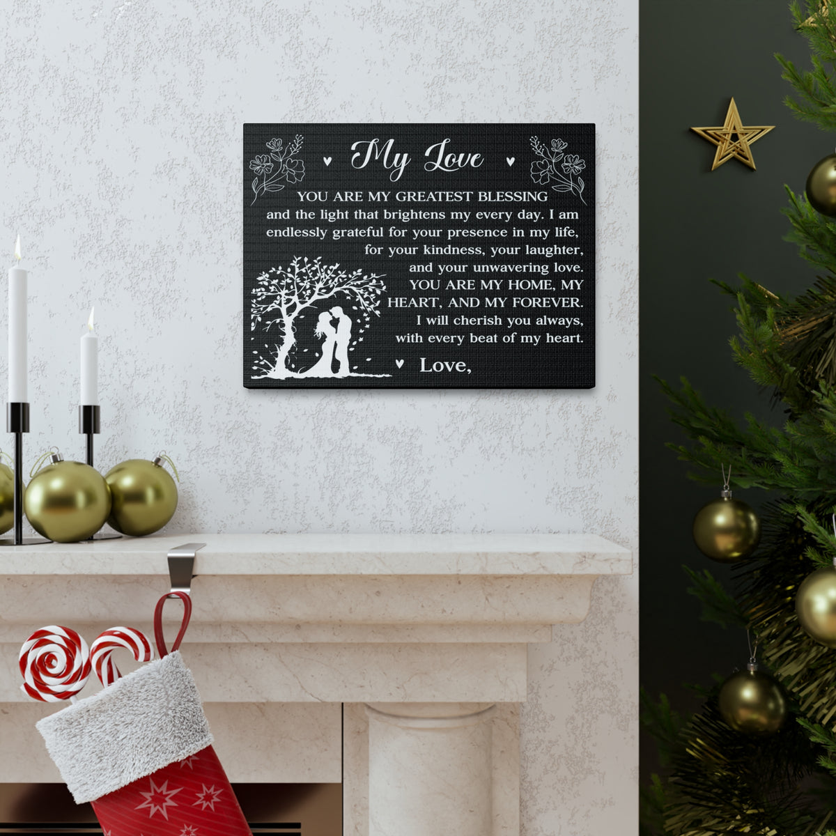 Personalized You Are My Greatest Blessing Romantic Inspirational Print Ready to Hang Artwork Unframed-Express Your Love Gifts