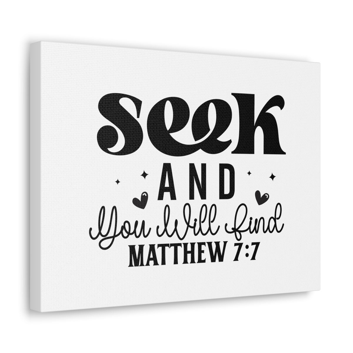 Scripture Walls Matthew 7:7 Seek and You Will Find Bible Verse Canvas Christian Wall Art Ready to Hang Unframed-Express Your Love Gifts