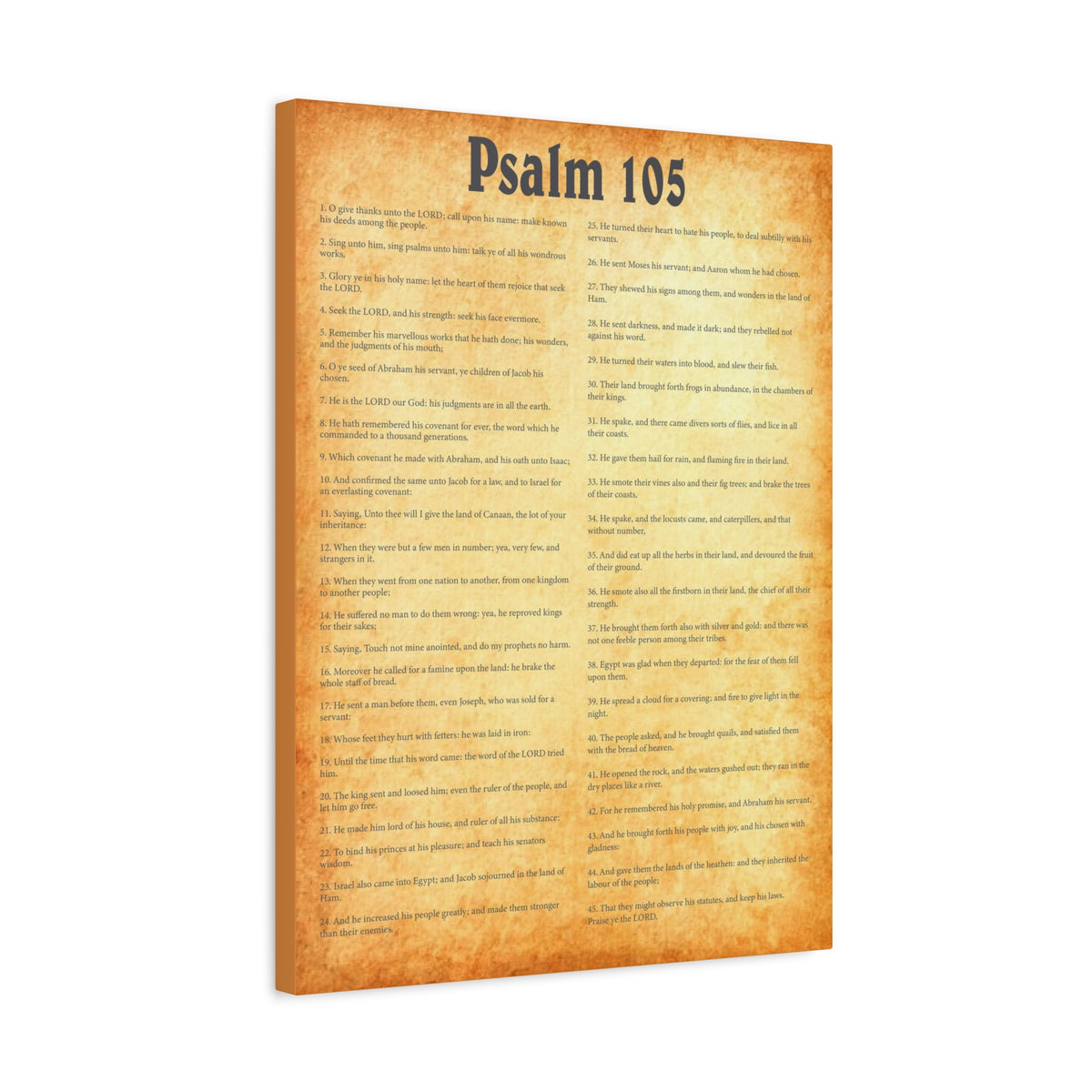 Scripture Walls Psalm 105 Gold Bible Chapter Canvas Christian Wall Art Ready to Hang-Express Your Love Gifts