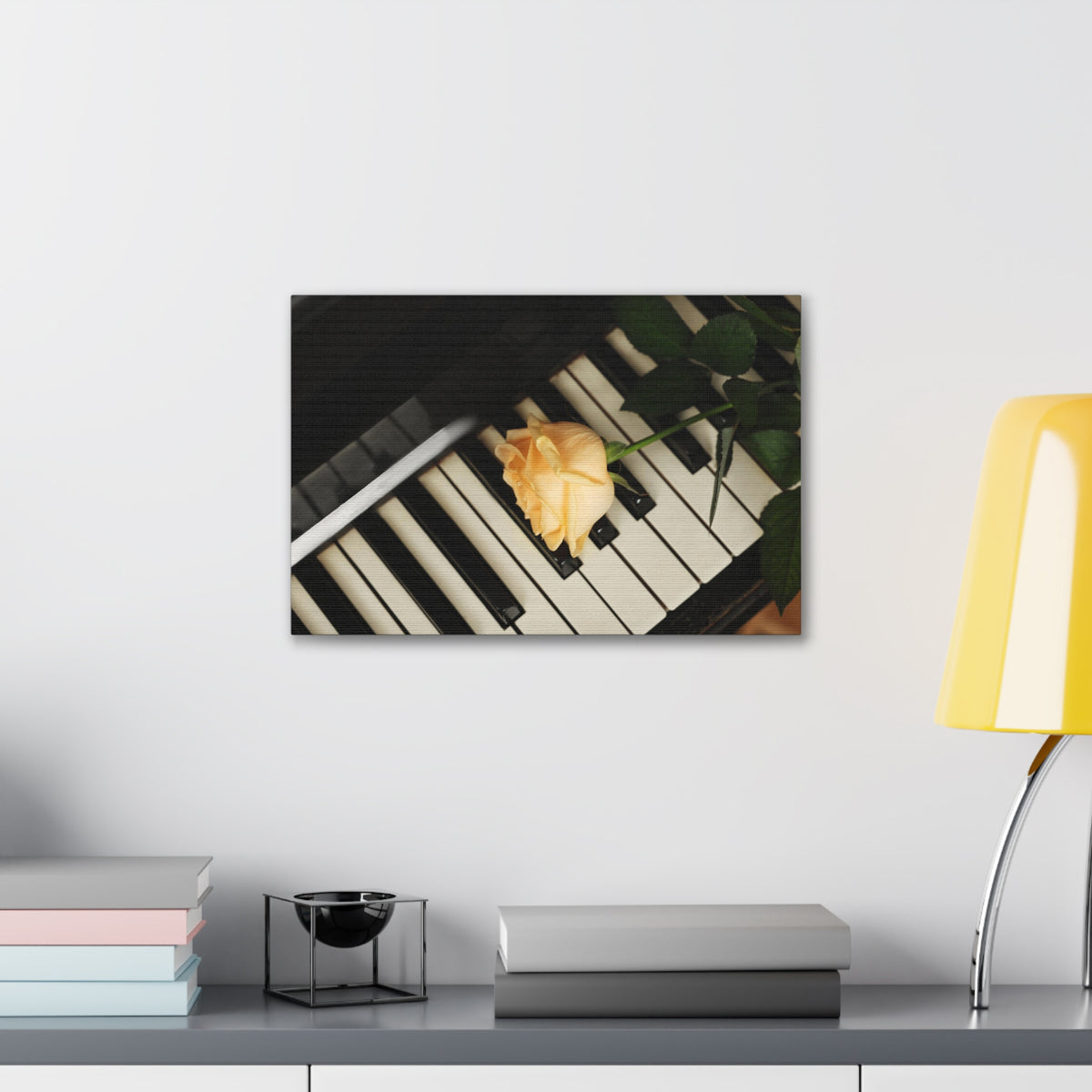 Piano Rose Music Lover's Delight Piano Keyboard Canvas Wall Art for Home Decor Ready-to-Hang-Express Your Love Gifts