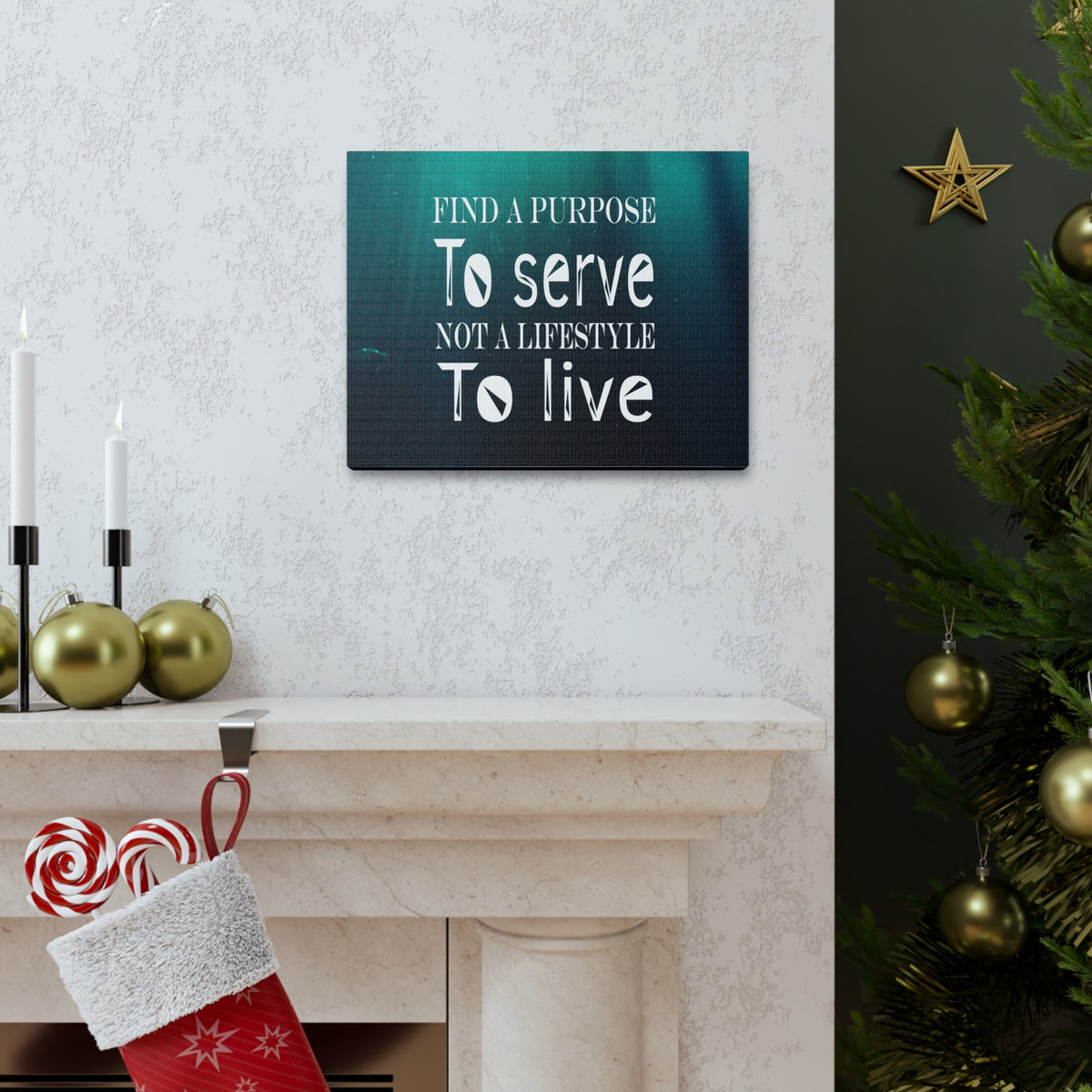Inspirational Quote Canvas Find A Purpose To Serve Motivational Print Ready to Hang Artwork-Express Your Love Gifts
