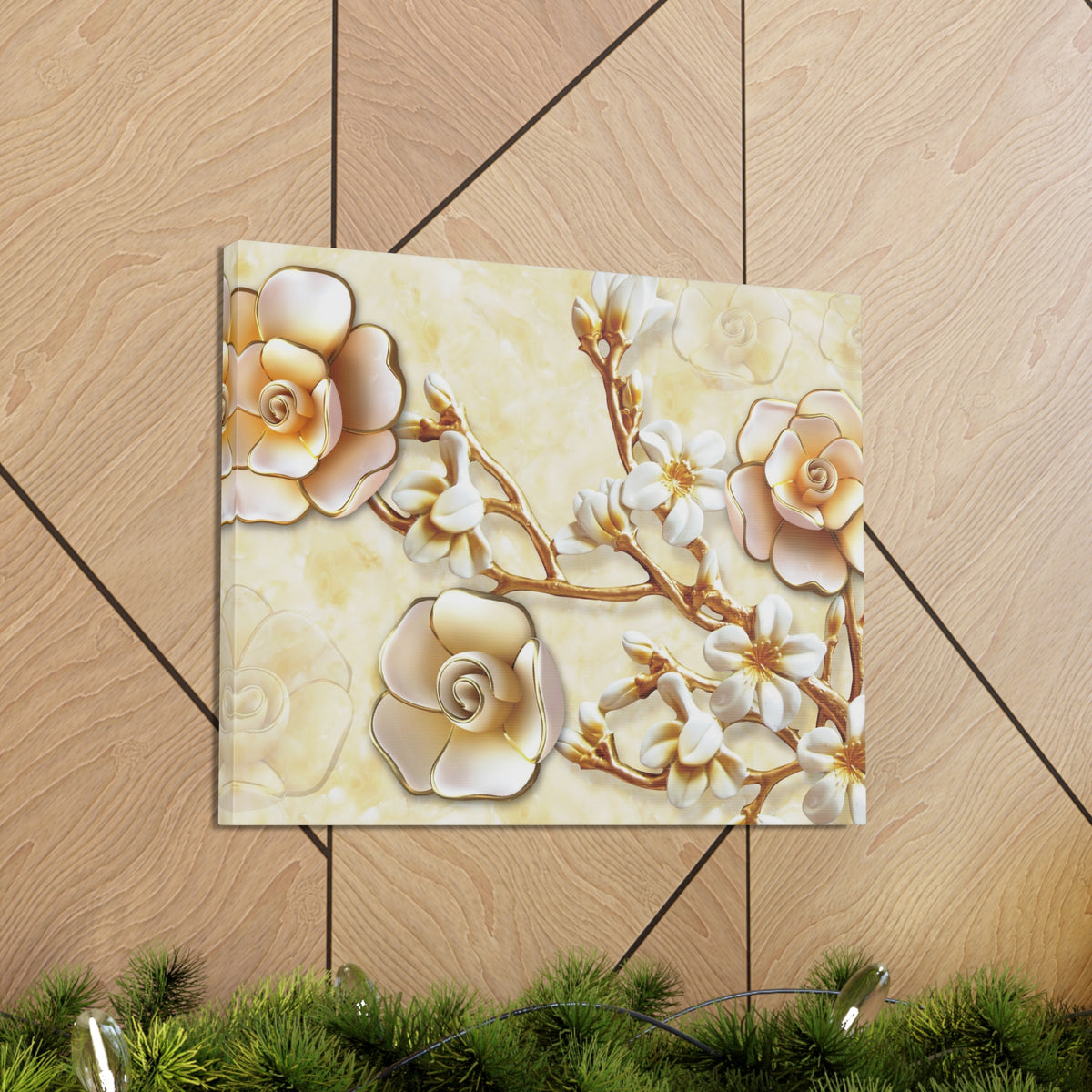 Yellow Flowers 3D Flower Canvas Wall Art for Home Decor Ready-to-Hang-Express Your Love Gifts