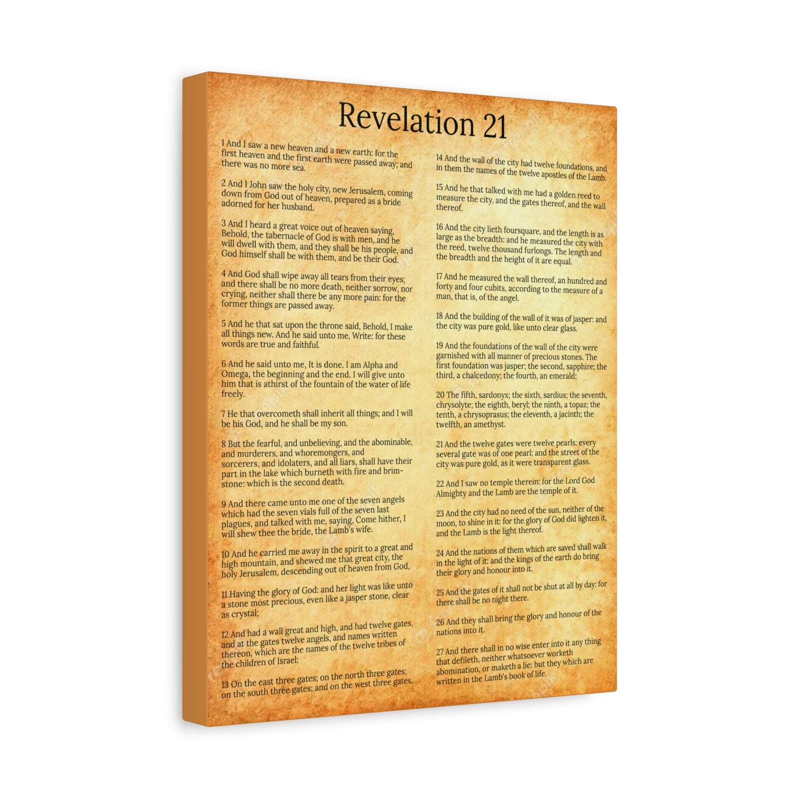 Scripture Walls New Heaven and New Earth Revelation 21 Gold Chapter Christian Wall Art Print Ready to Hang Unframed-Express Your Love Gifts