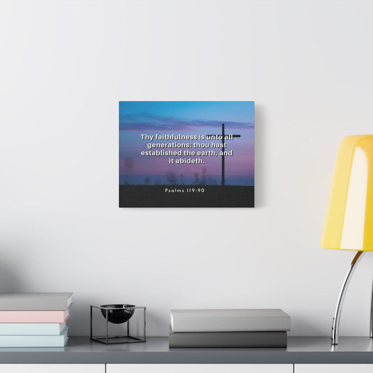 Scripture Canvas Thy Faithfulness Psalm 119:90 Christian Wall Art Bible Verse Print Ready to Hang-Express Your Love Gifts