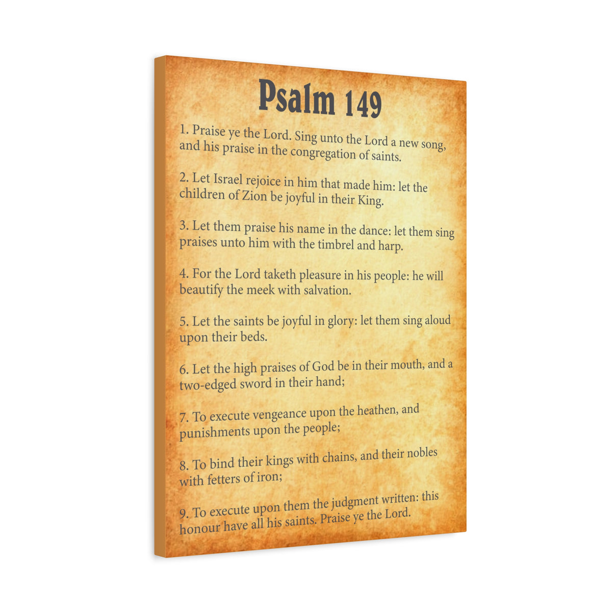 Scripture Walls Psalm 149 Gold Bible Verse Canvas Christian Wall Art Ready to Hang-Express Your Love Gifts