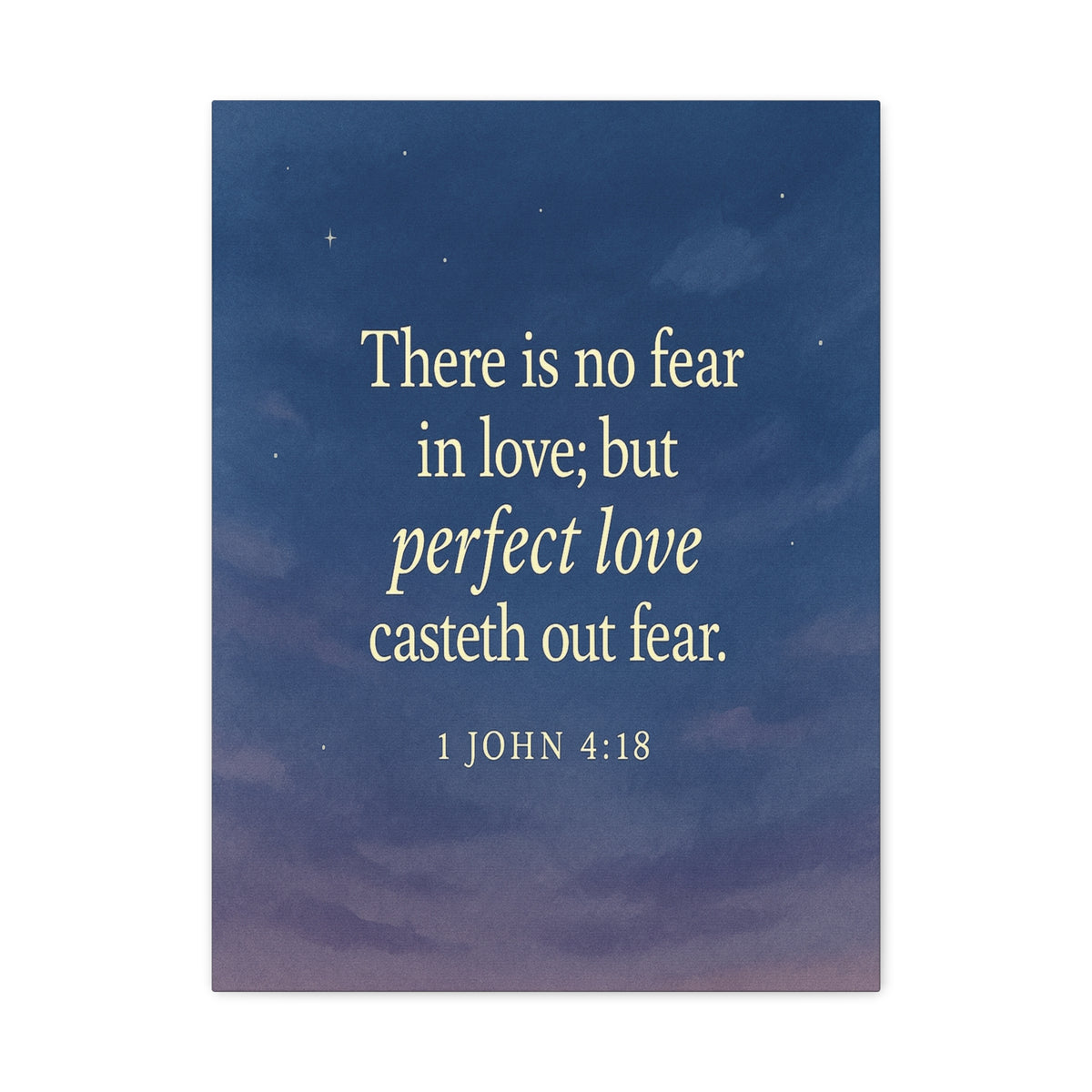 Bible Verse Canvas 1 John 4:18 Christian Home Décor Wall Art Scripture Ready to Hang Faith Print-Express Your Love Gifts