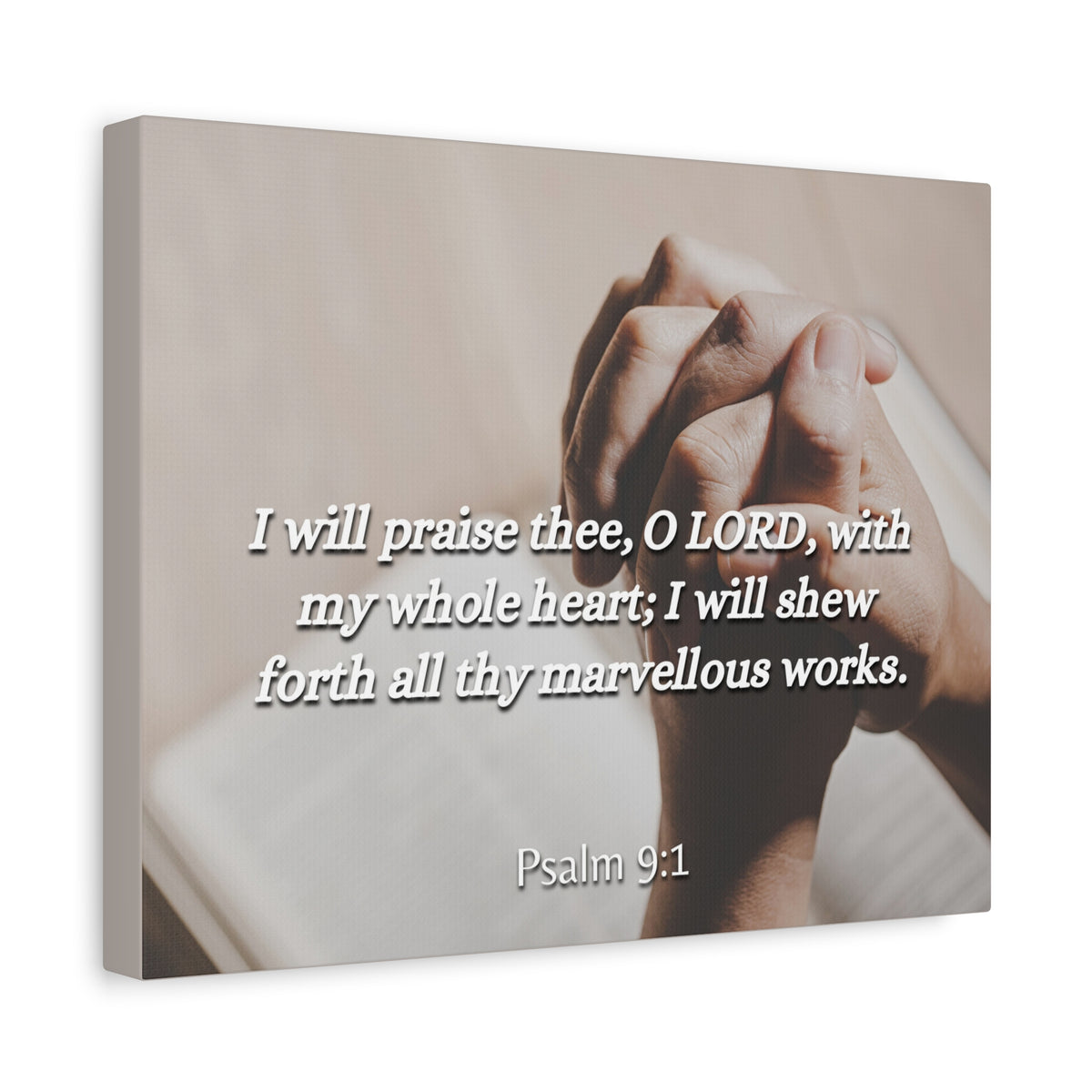 Scripture Canvas Marvelous Works Psalms 9:1 Christian Wall Art Bible Verse Print Ready to Hang-Express Your Love Gifts