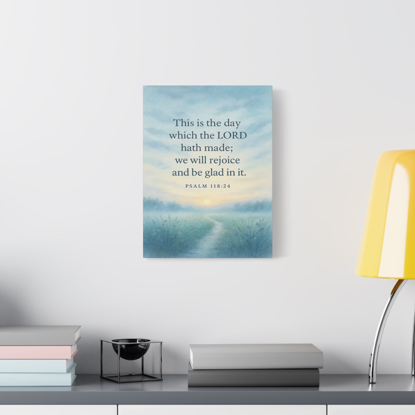 Bible Verse Canvas Psalm 118:24 Christian Home Décor Wall Art Scripture Ready to Hang Faith Print-Express Your Love Gifts